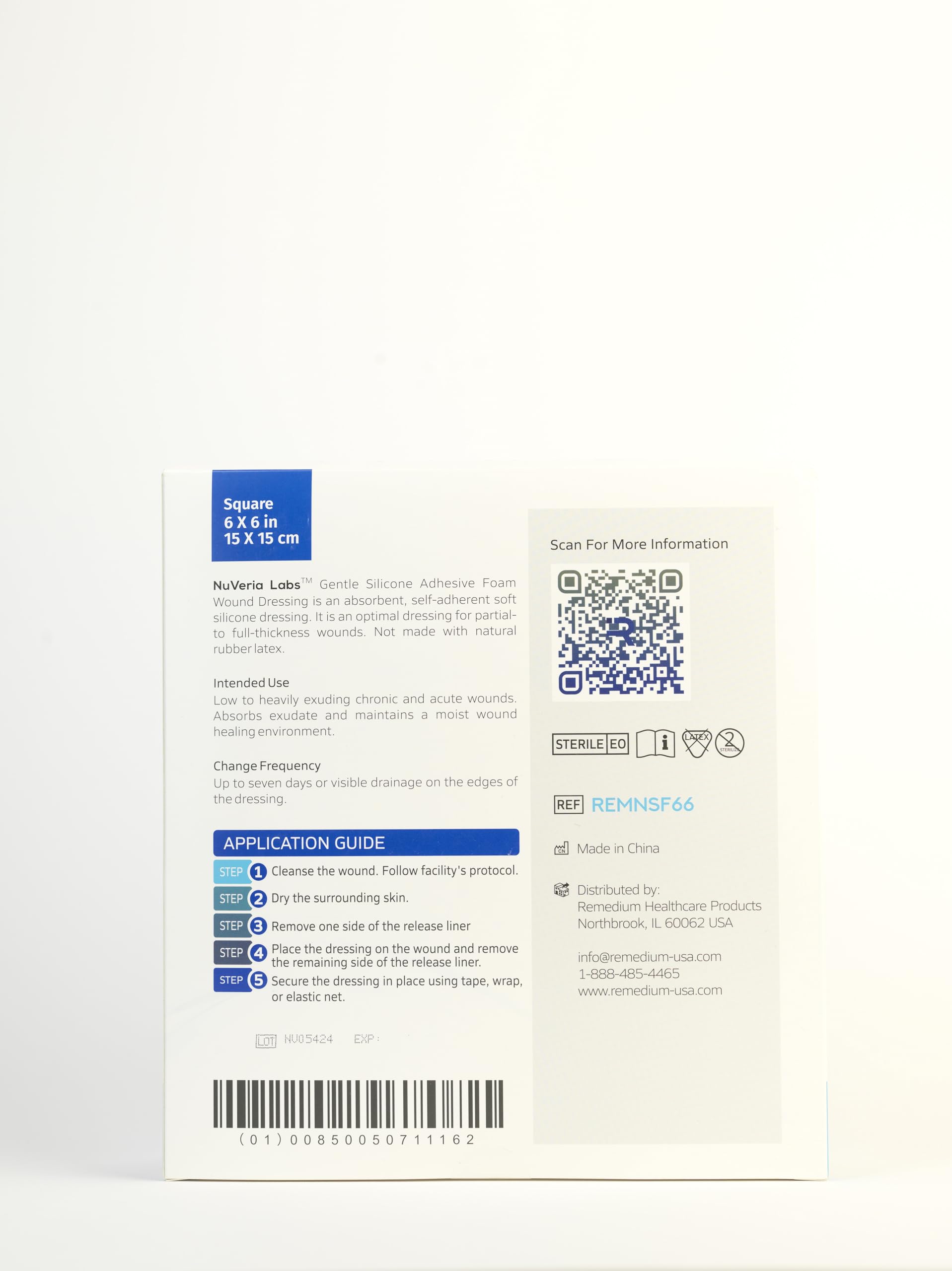 Hospital Grade Non-Bordered Foam Wound Dressing - Gentle Silicone Adhesive Helps minimize discomfort, 6 x 6, 10 Each/Box