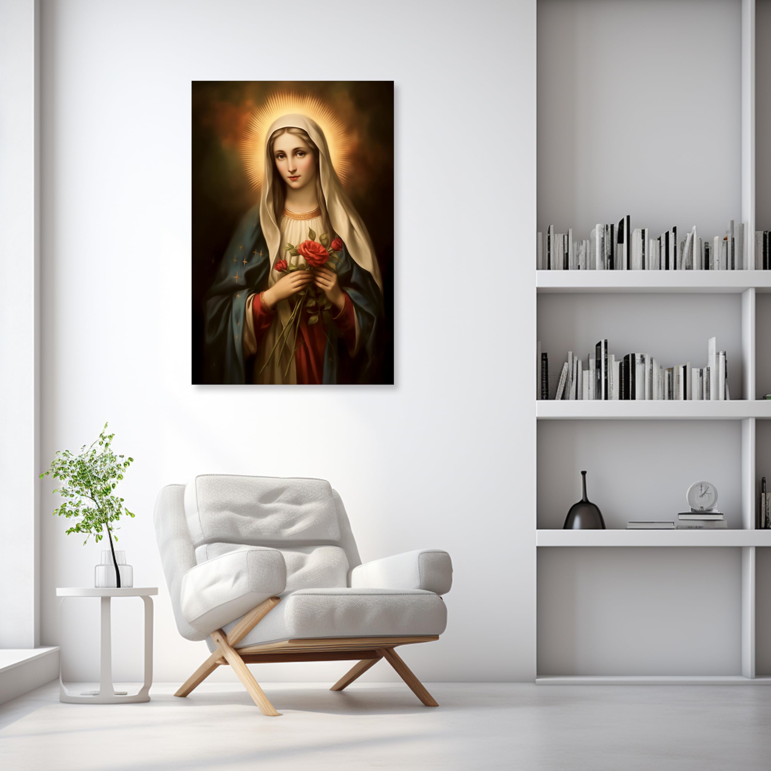 Amazon.com: ARTZGX Virgin Mary Wall Art Canvas Catholic Painting