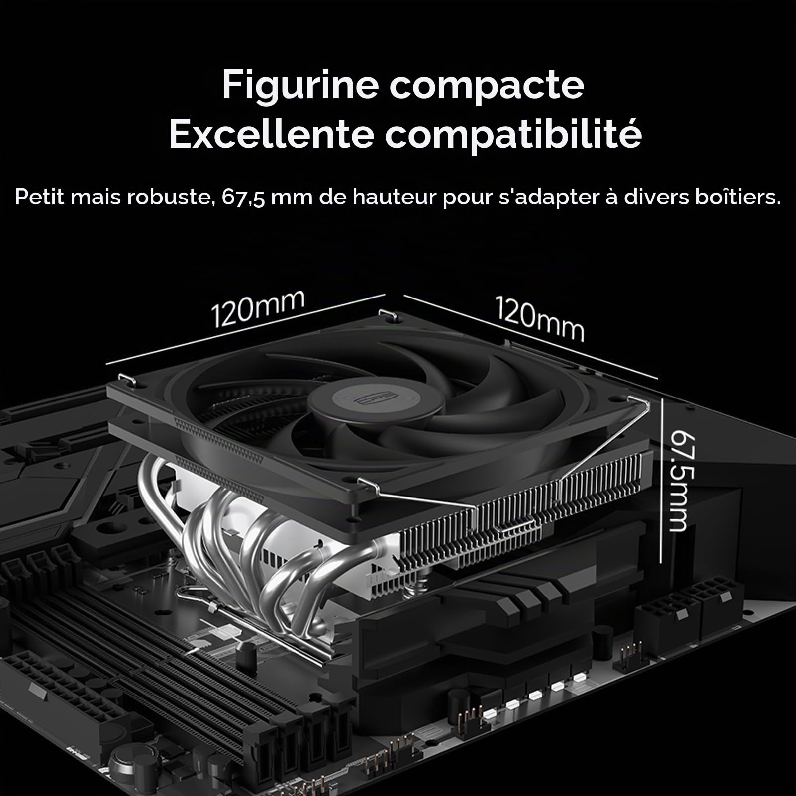 PCCOOLER CPS RC600-67 BK Refroidisseur CPU à profil bas
