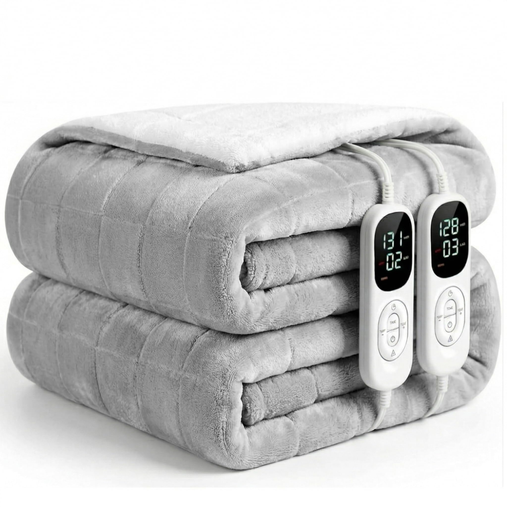 Heated Queen(84"x90") Blanket,Ultrasoft Electric Blanket Checkered Pattern