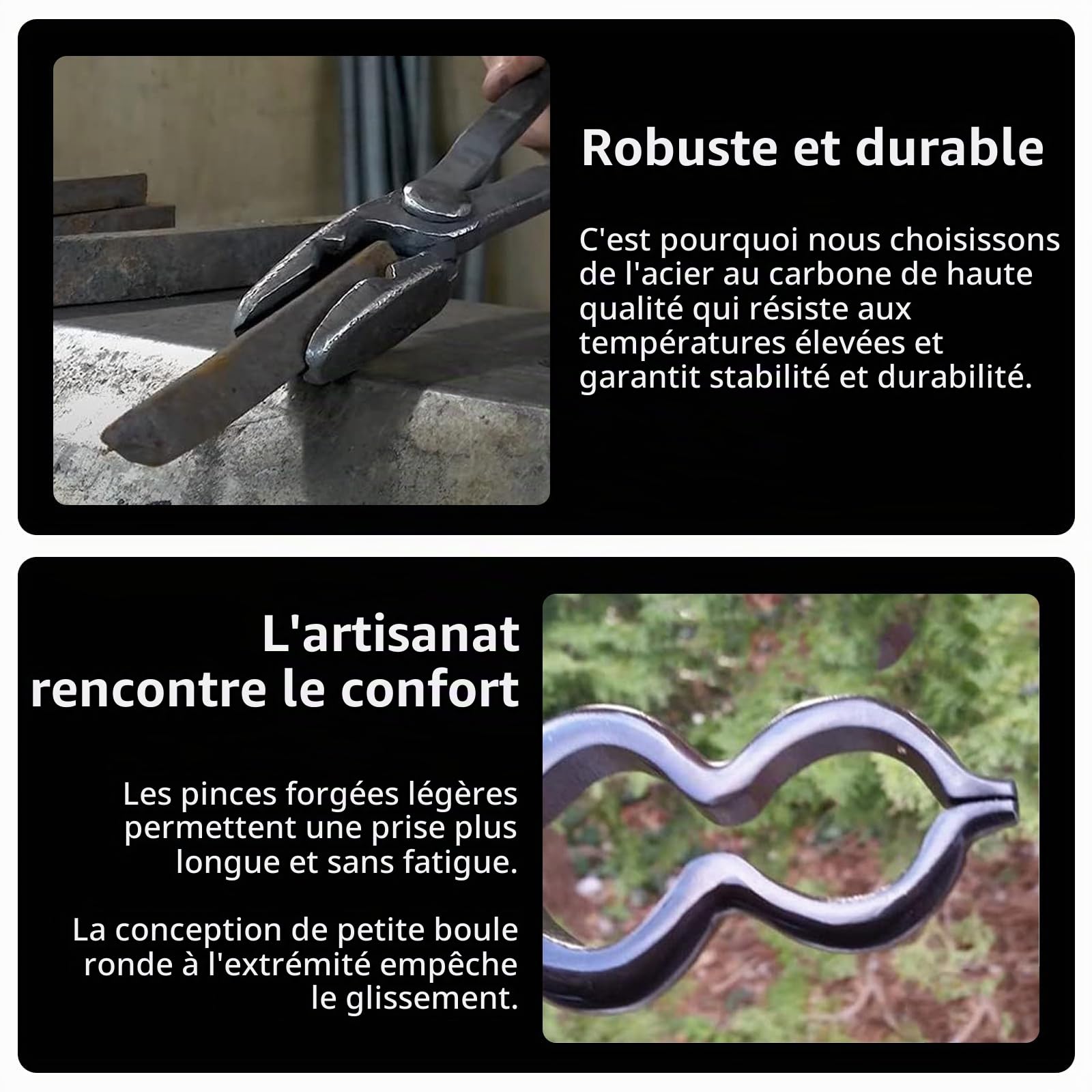 Pince de Forge, Lot de 8 Pinces Rapides à Faire Soi-Même - Ensemble de Types Variés Avec Tenailles de Forge en V en Gueule de Loup et en ZV etc.
