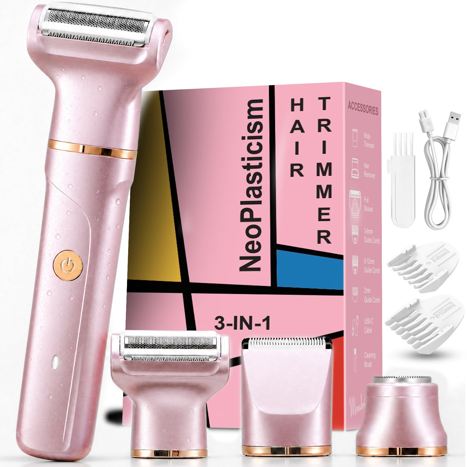 Bikini Trimmer for Women, 3-in-1 Painless Electric Razors for Women with Ceramic Blades & IPX7 Waterproof Design, Rechar — beauty deal on Shopping With Noya