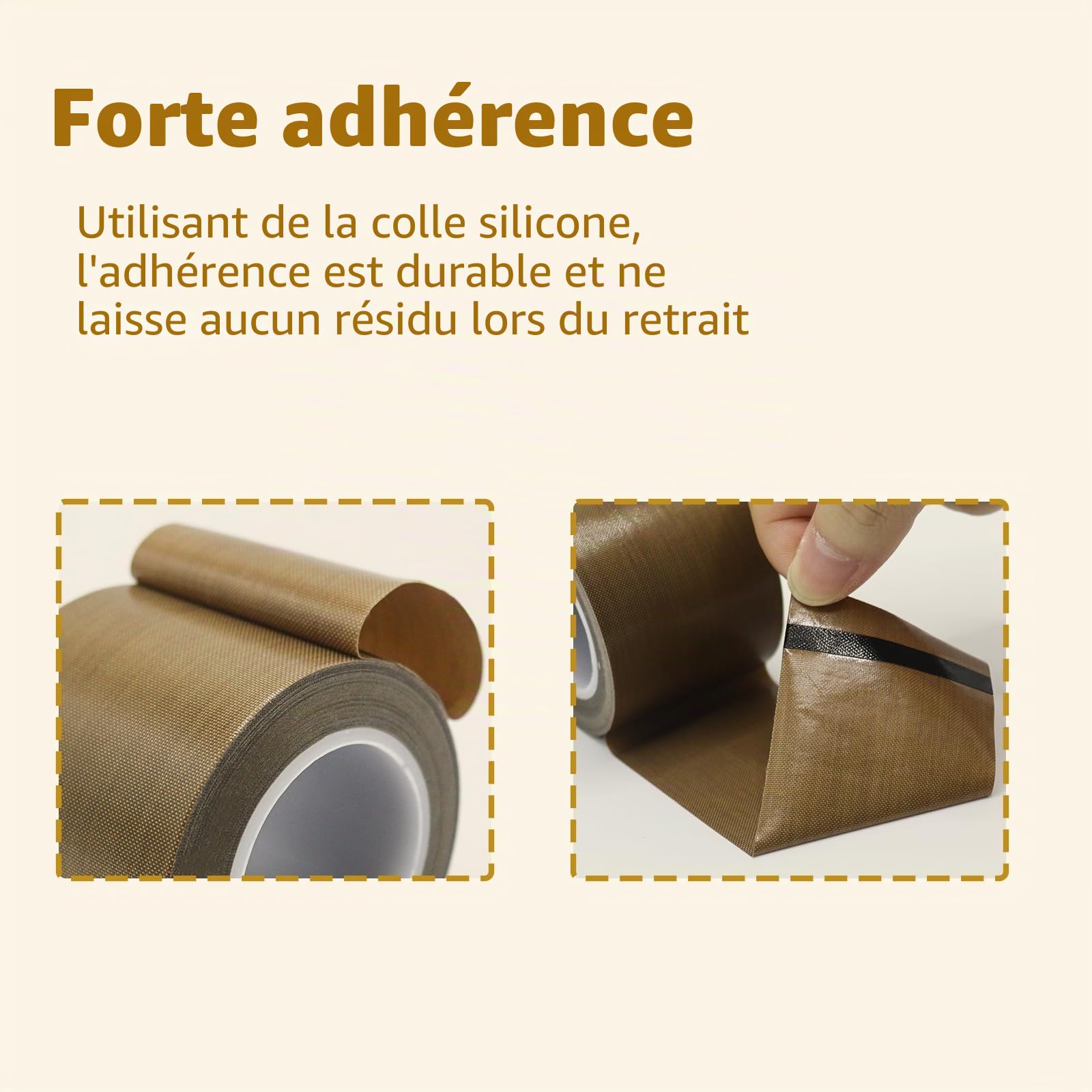 Ruban Adhésif PTFE Haute Température 10 mm x 10 m pour Machine sous Vide