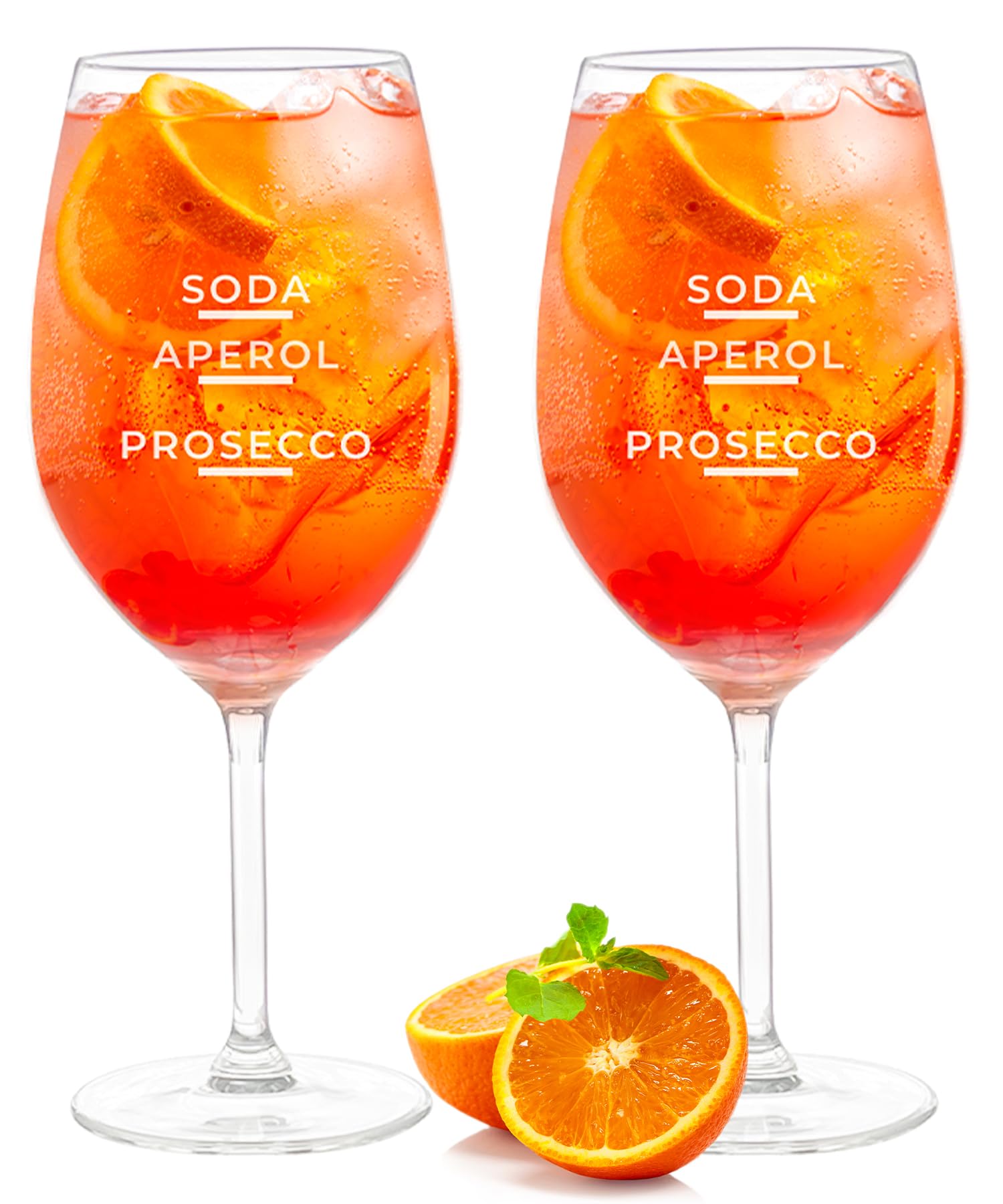 Aperol Spritz Gläser mit Mischverhältnis - Einzigartige Aperol Gläser für den Perfekten Genussmoment | 2er-Set Spritzgläser | 540 ml Cocktailgläser Made in Germany | Ideal als Aperol Geschenkset