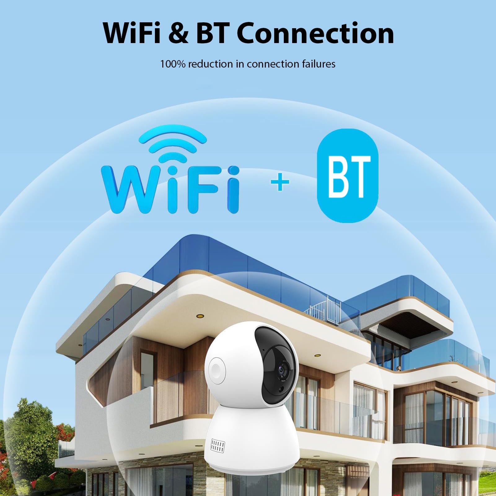 Swokely 3MP Security Camera 2.4G WiFi Smart Indoor Monitoring Cam with Night Viewing 2-Way Audio Phone APP Remote Control Motion Detection for Pet Home Security Monitor Intelligent Alarm System - Image 3