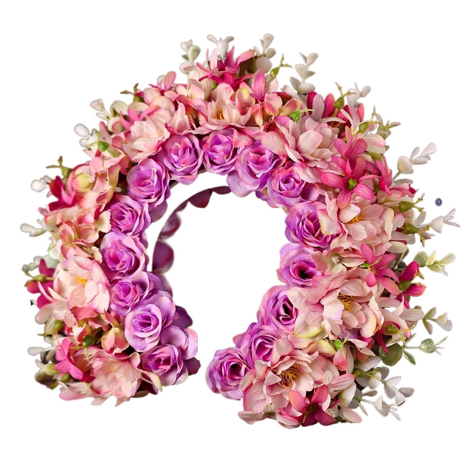 Haarreif mit künstlicher Blumenkrone Künstliches mehrfarbiges Blumenkronen-Stirnband for Frauen, Braut, Hochzeit, Haarschmuck(Color5)