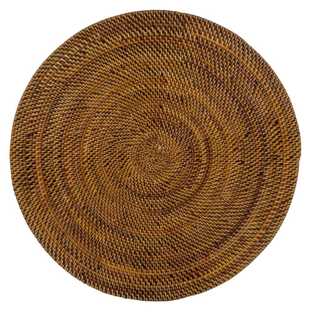 Calaisio, Set of 4, Woven Round Luxury Placemats, 15 Inches Diameter, Imported