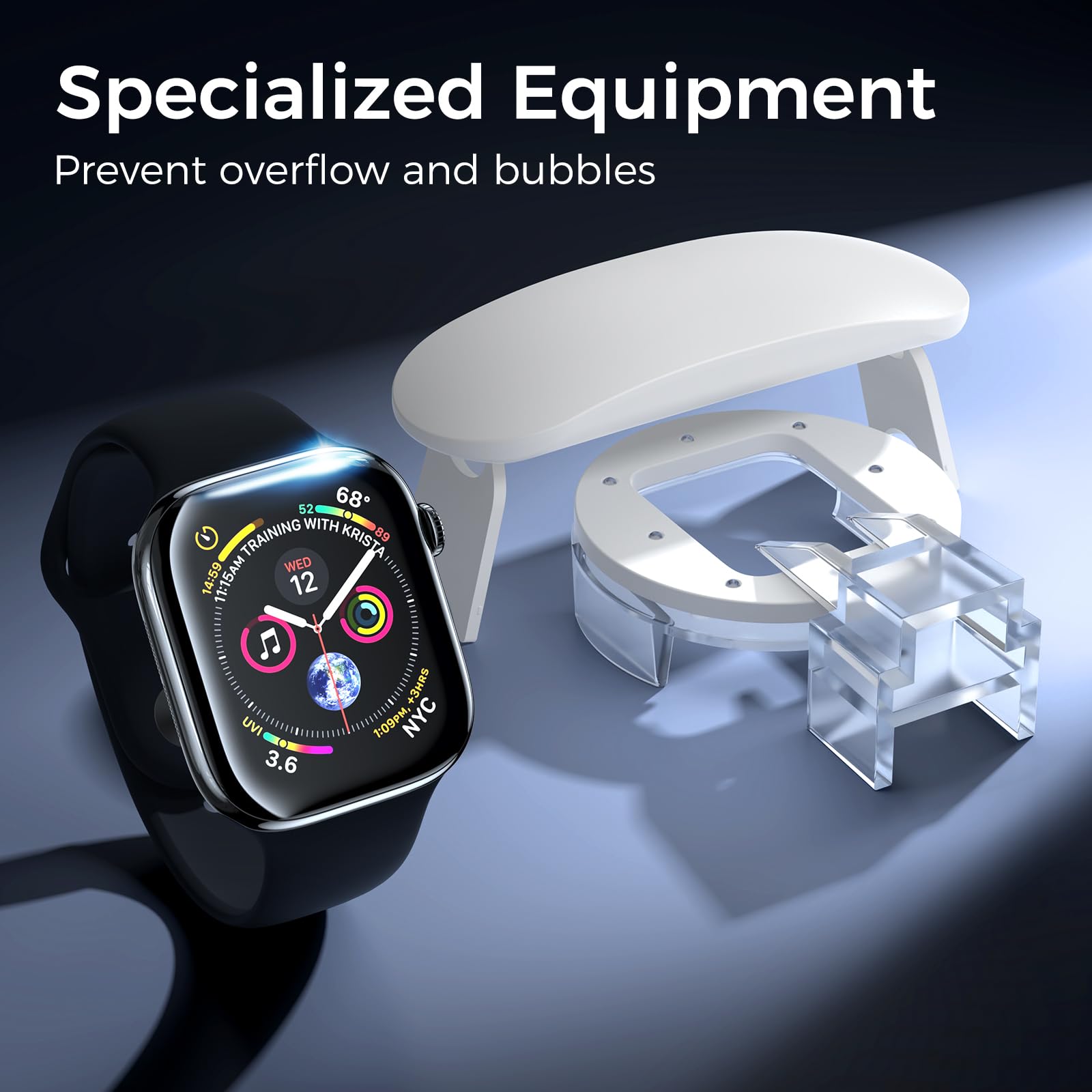 Ochraniacz ekranu kompatybilny z Apple Watch Series 8/7 41 mm, zakrzywiony 3D pełne pokrycie ochrona przed zarysowaniami osłona ze szkła hartowanego, ochrona ekranu bez pęcherzyków do iWatch 8/7 41 mm (3 szt.)