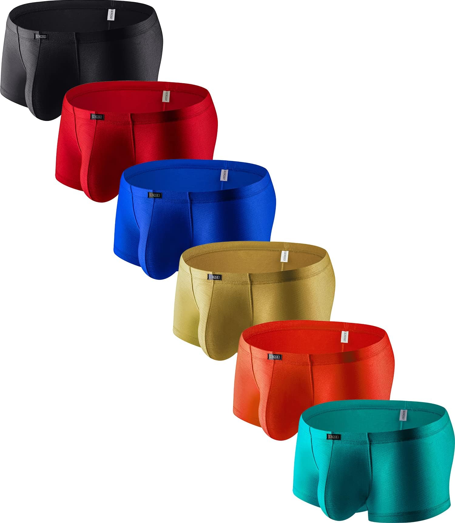 Men's Bulge Boxer Briefs High Stretch Shorts Underwear Low Rise Trunk Under Panties for Men