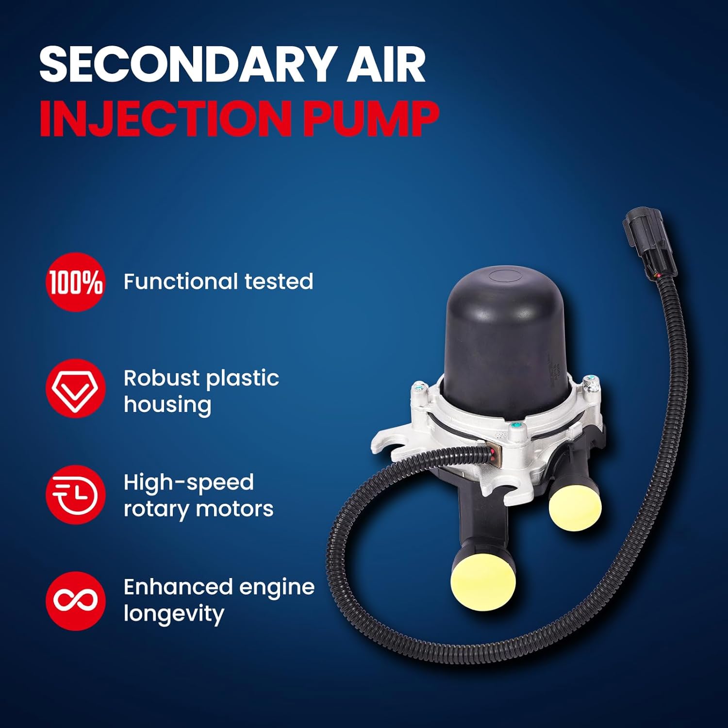 MOCA Secondary Air Injection Pump Fits for 10-11 for Buick LaCrosse 2.4L, 11-12 for Buick Regal 2.4L, 13-17 for Chevrolet Equinox 3.6L, 13-17 for GMC Terrain 3.6L, 2012 for GMC Terrain 3.0L