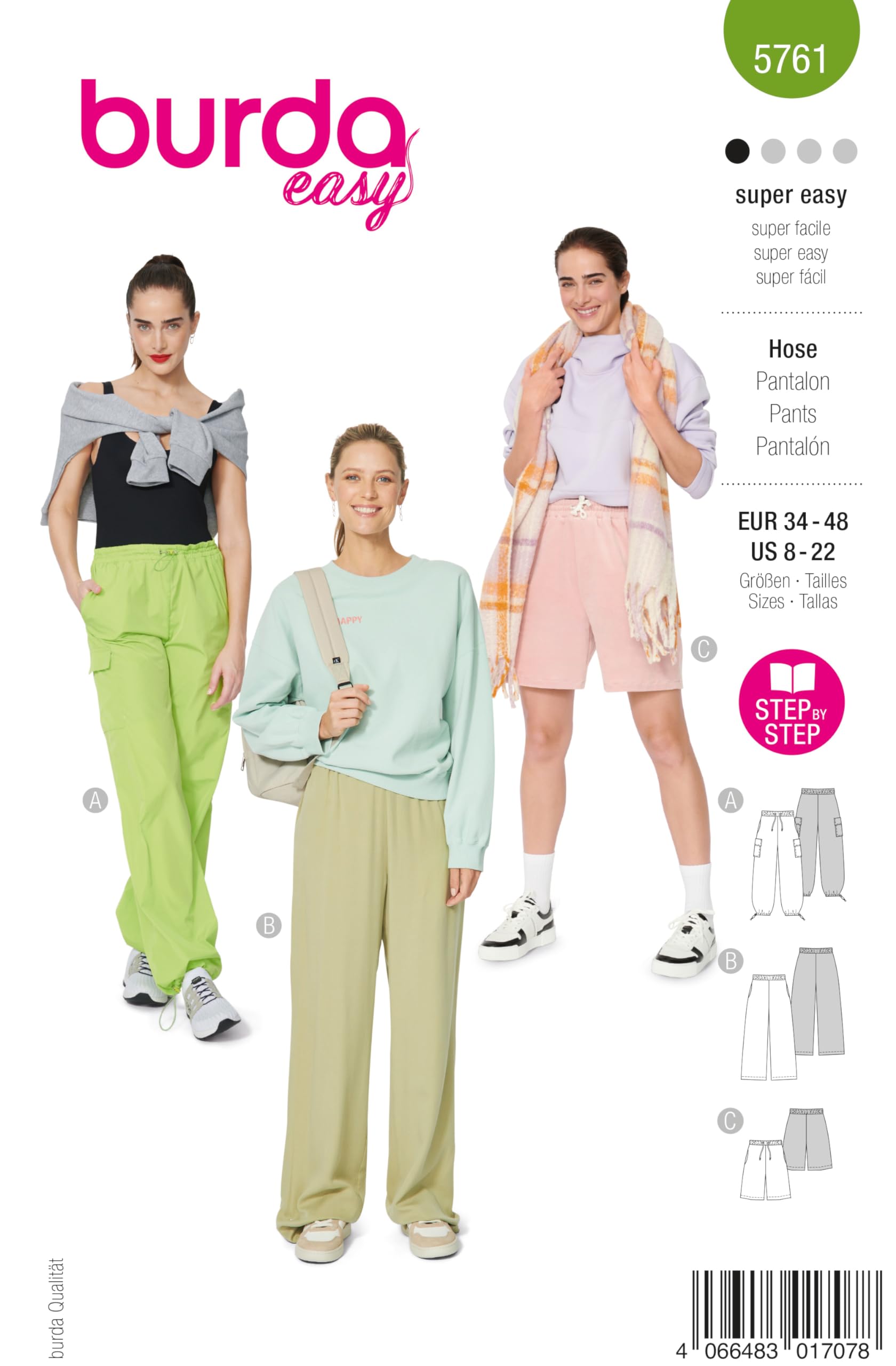 burdastyleBurda Style Sewing Pattern Women's Cargo Trousers in 2 Lengths Sizes 6-20
