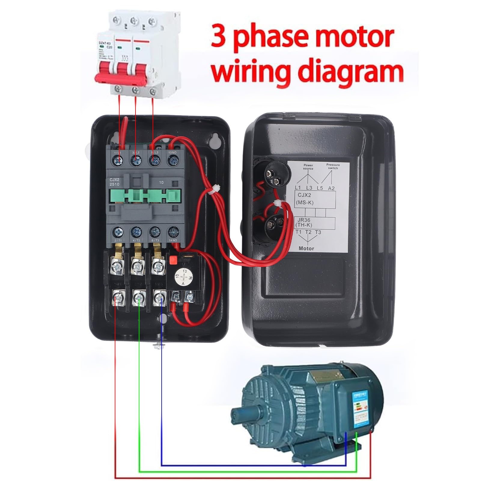 Avviamento Motore Elettrico Magnetico Interruttore Magnetico Trifase Avviamento Motore Interruttore Motore Elettrico Interruttore Magnetico Interruttore di Accensione/spegnimento