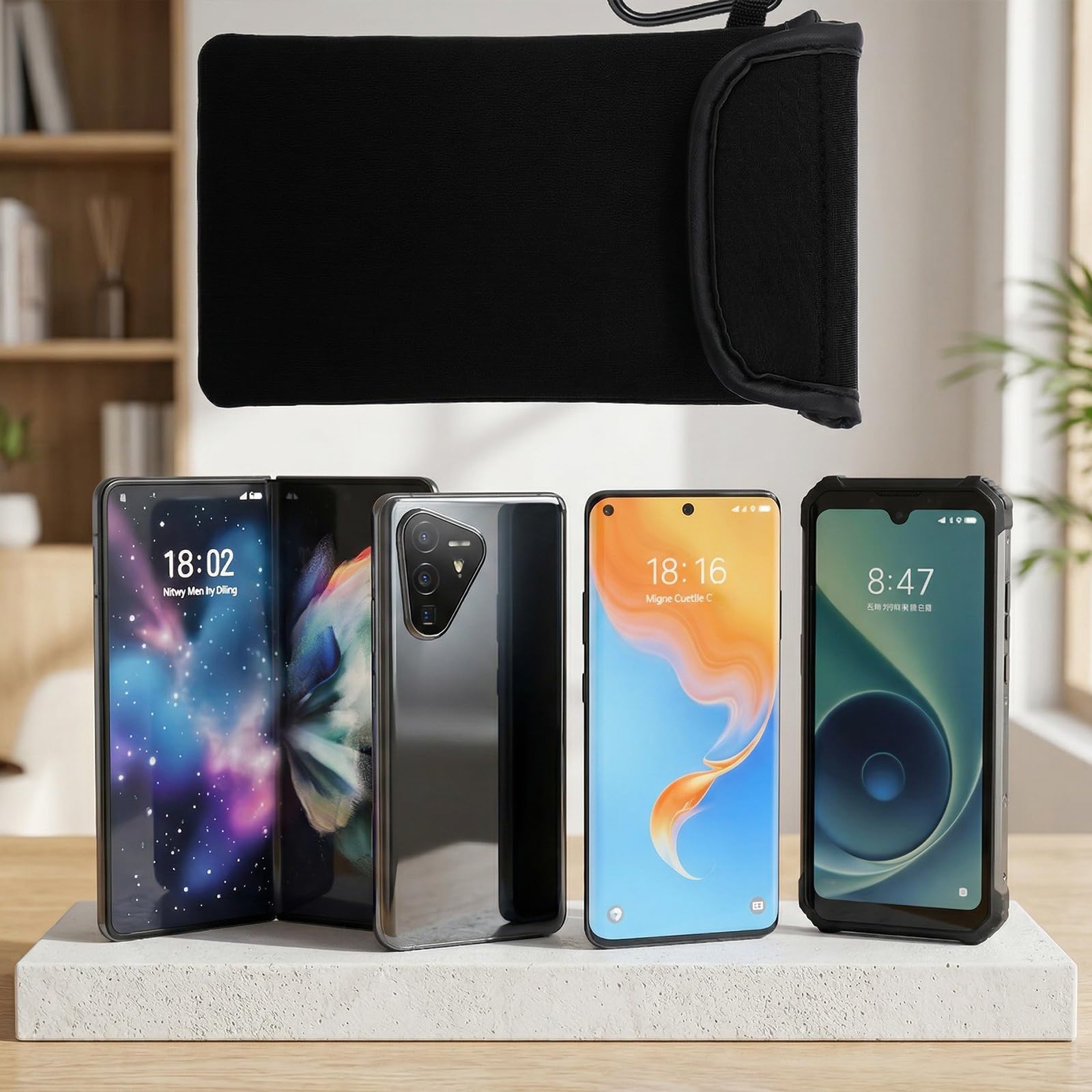 Handy Tasche, Handy Schutzhülle Neopren Handytasche für Smartphones Universal Handysocke Handyhülle Tasche Schutzhülle mit Karabiner und Umhängeband für Telefone Bis Zu 6,7 Zoll