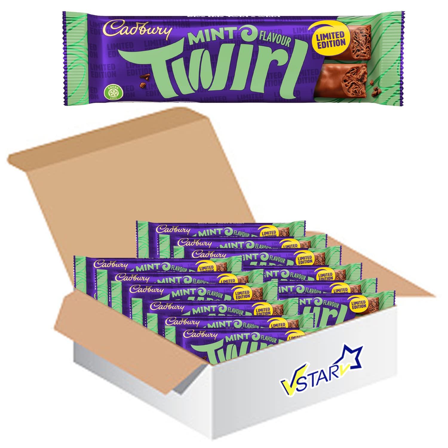 VSTAR All Chocolate Bars Collection (Twirl Mint Flavour Limited Edition 43g, Half Box)