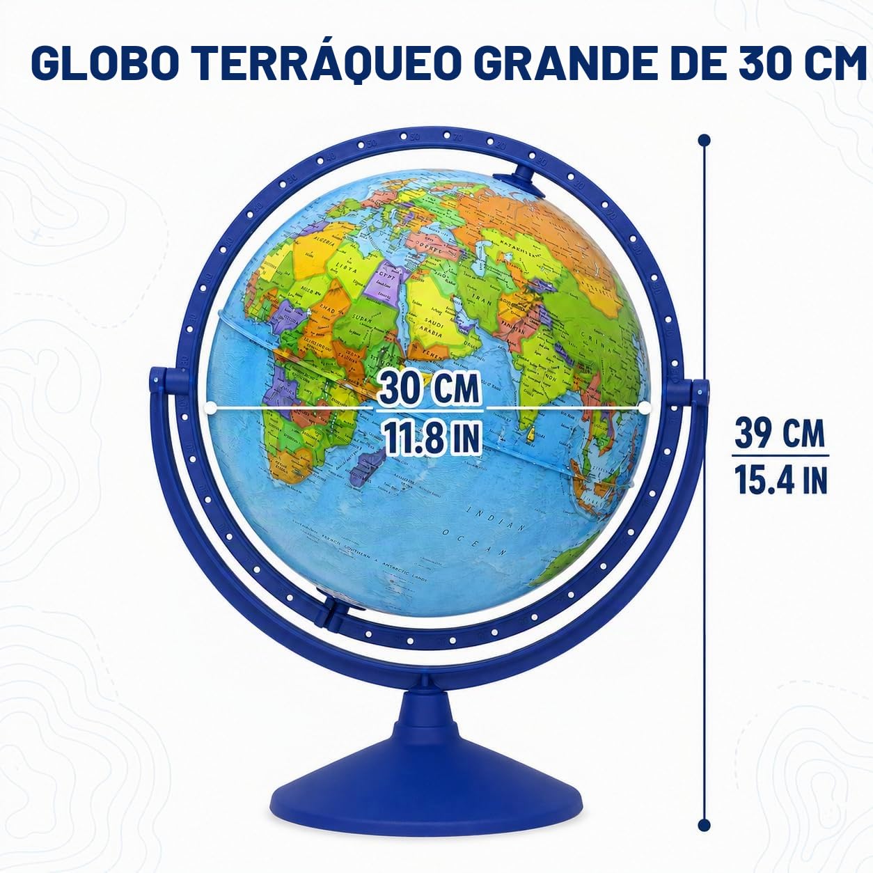 30cm Globo terráqueo - en Inglés -Todas las direcciones 360 ° giratorio