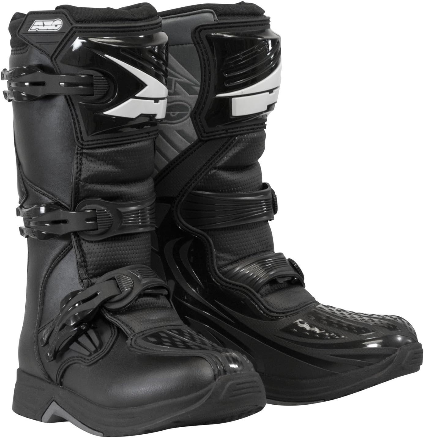 AXO unisex-child Drone Youth Boots (Black, Size 2)