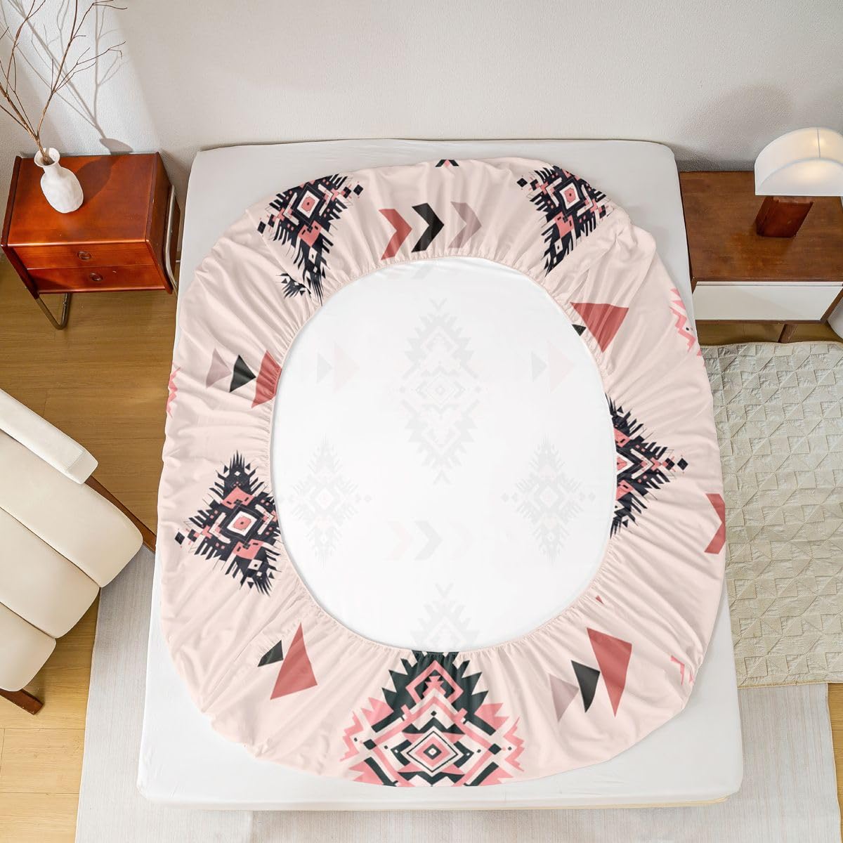 Homewish Boho Western zestaw pościeli podwójne południowo-zachodnie rdzenne azteckie prześcieradła egzotyczne indiańskie plemienne vintage pościel - etniczne plemię strzała aztecki zestaw pościeli 4