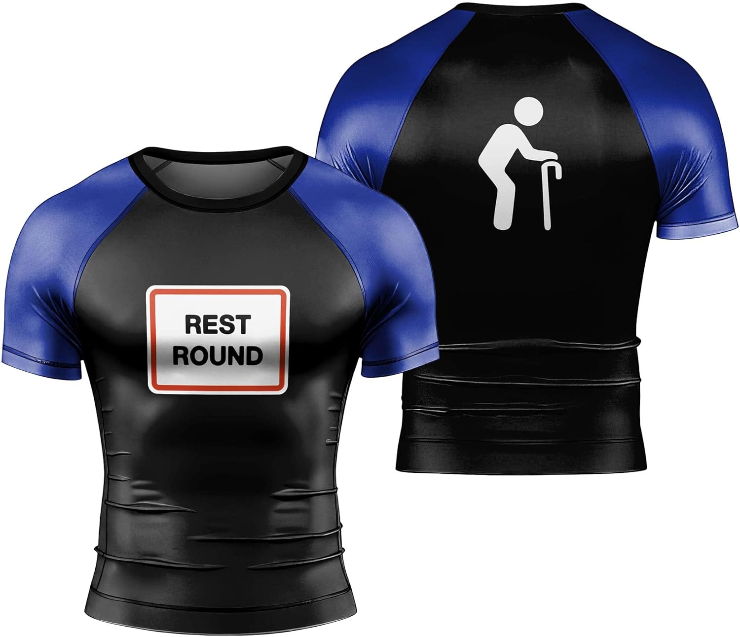 Men’s Rest Round Short Sleeve Rash Guard – BJJ Compression Shirt for MMA, Grappling & No-Gi Training
