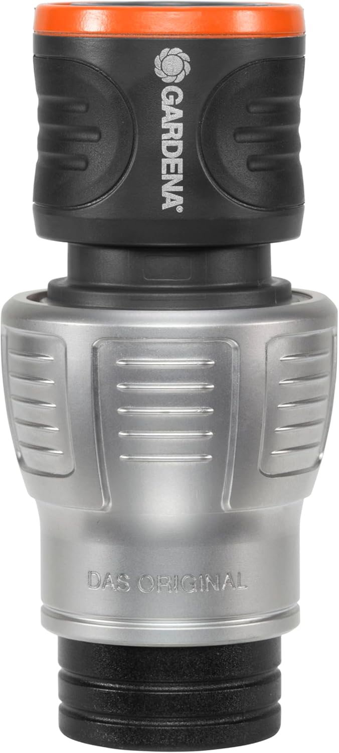 Gardena Premium Waterstop 19 mm (3/4 inch): AquaStop, Faster Device Change, Kink Protection, high Hose Holding Force, Frost-Proof, Packed (18254-20)