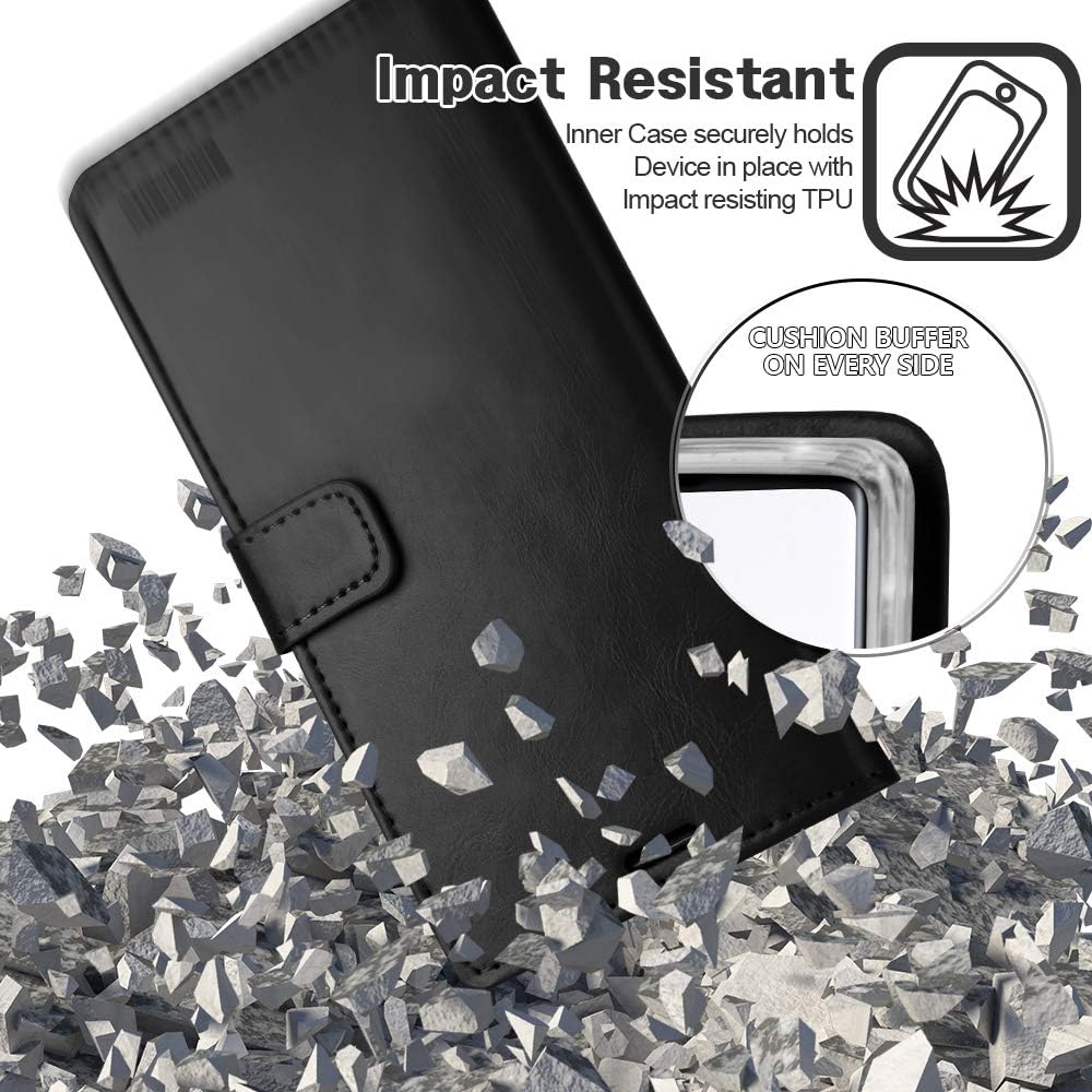 GOOSPERY Blue Moon Wallet for Samsung Galaxy Note 10 Plus Case (2019) Leather Stand Flip Cover (Black)