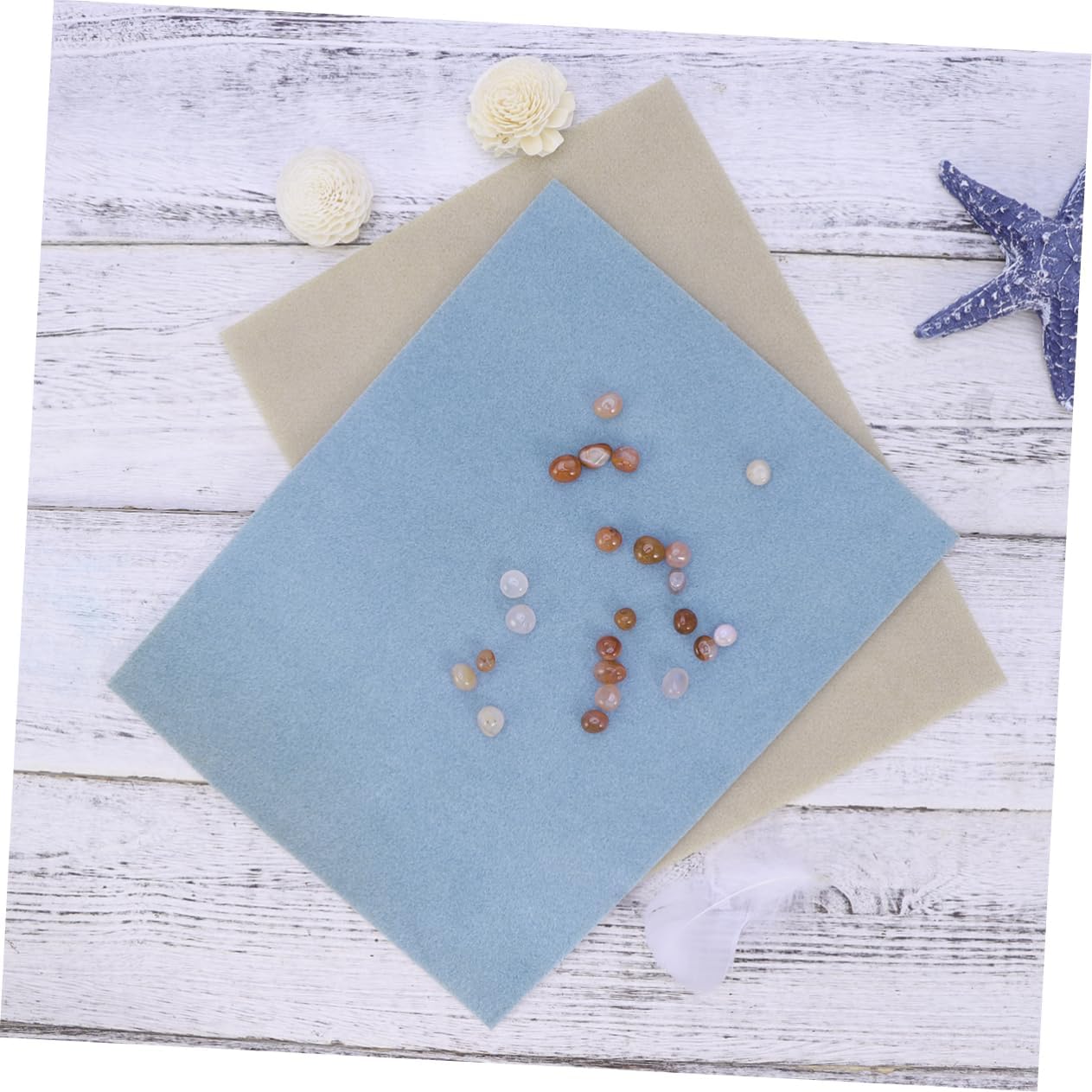 Hohopeti 2pcs Bead Non- Mats for Jewelry Making Lightweight Crafting Tools Washable Flocking Random Color for Beading Projects
