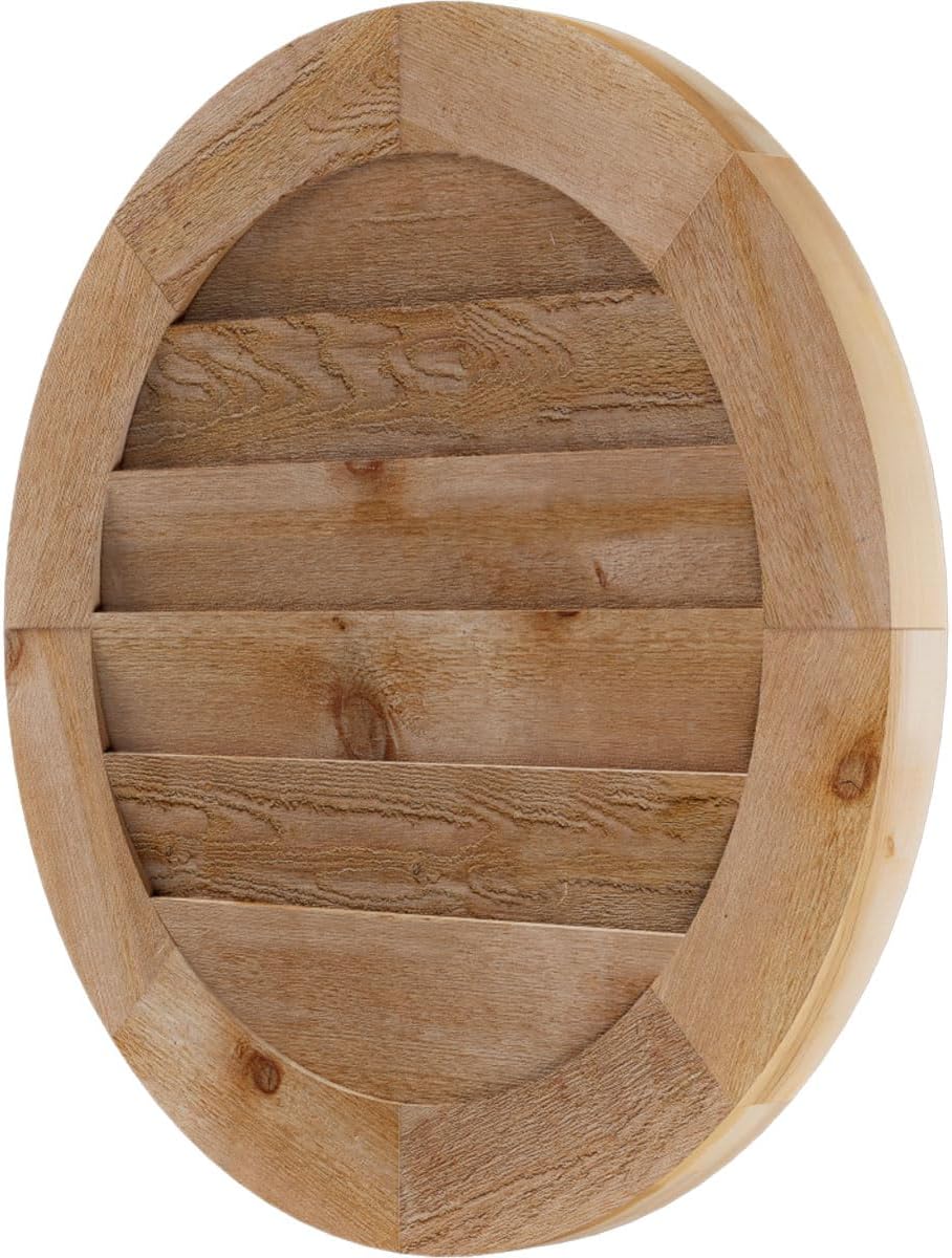 Ekena Millwork GVWRO18X1802SDUWR Round Gable Vent Gable Vent, 18"W x 18" (23"W x 23"H Frame Size), Western Red Cedar, Unfinished