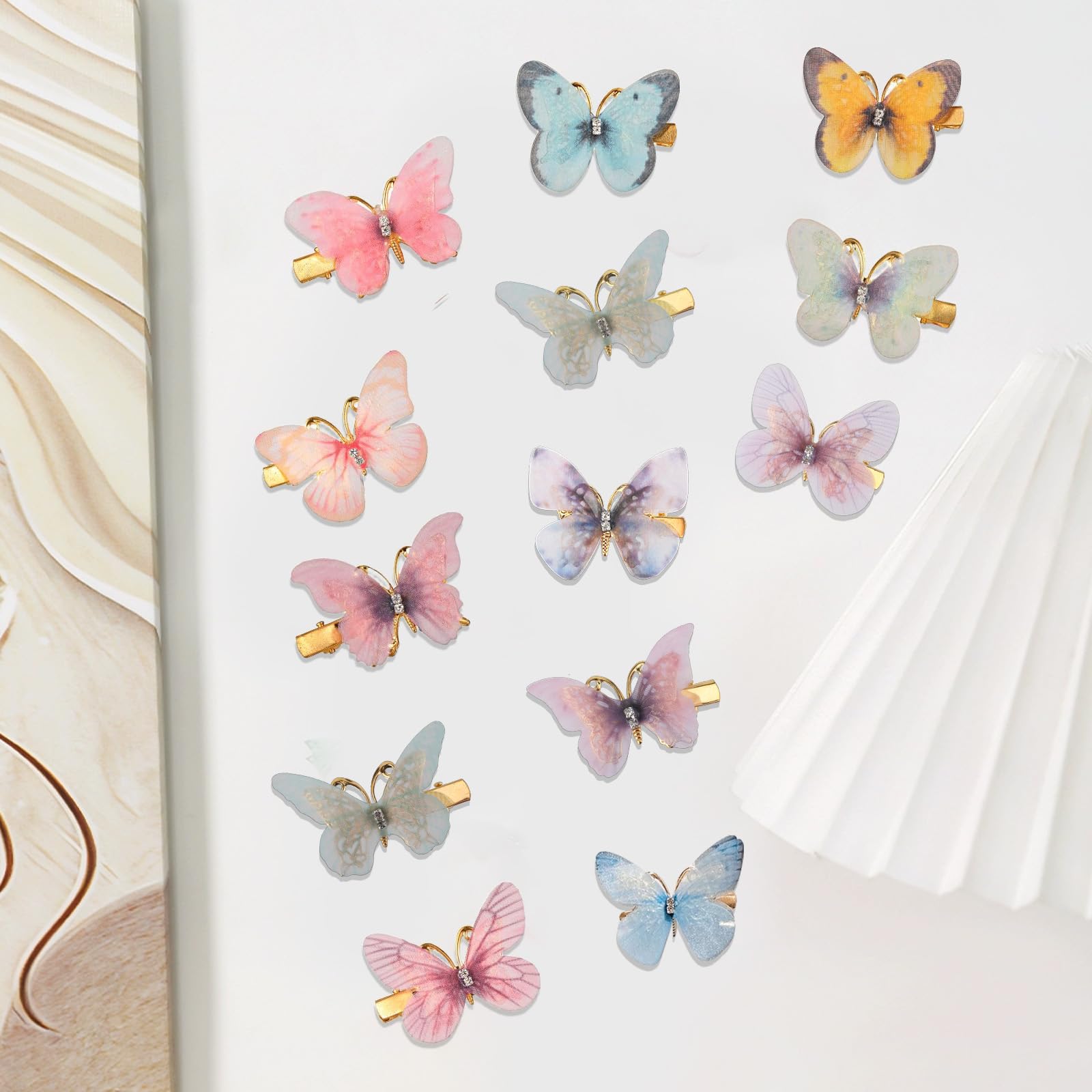 24PCS Butterfly Hair Clips, Y2K Glitter Hair Jaw Clips, Rhinestone Realistic Butterfly Metal Hair Clips - Image 4