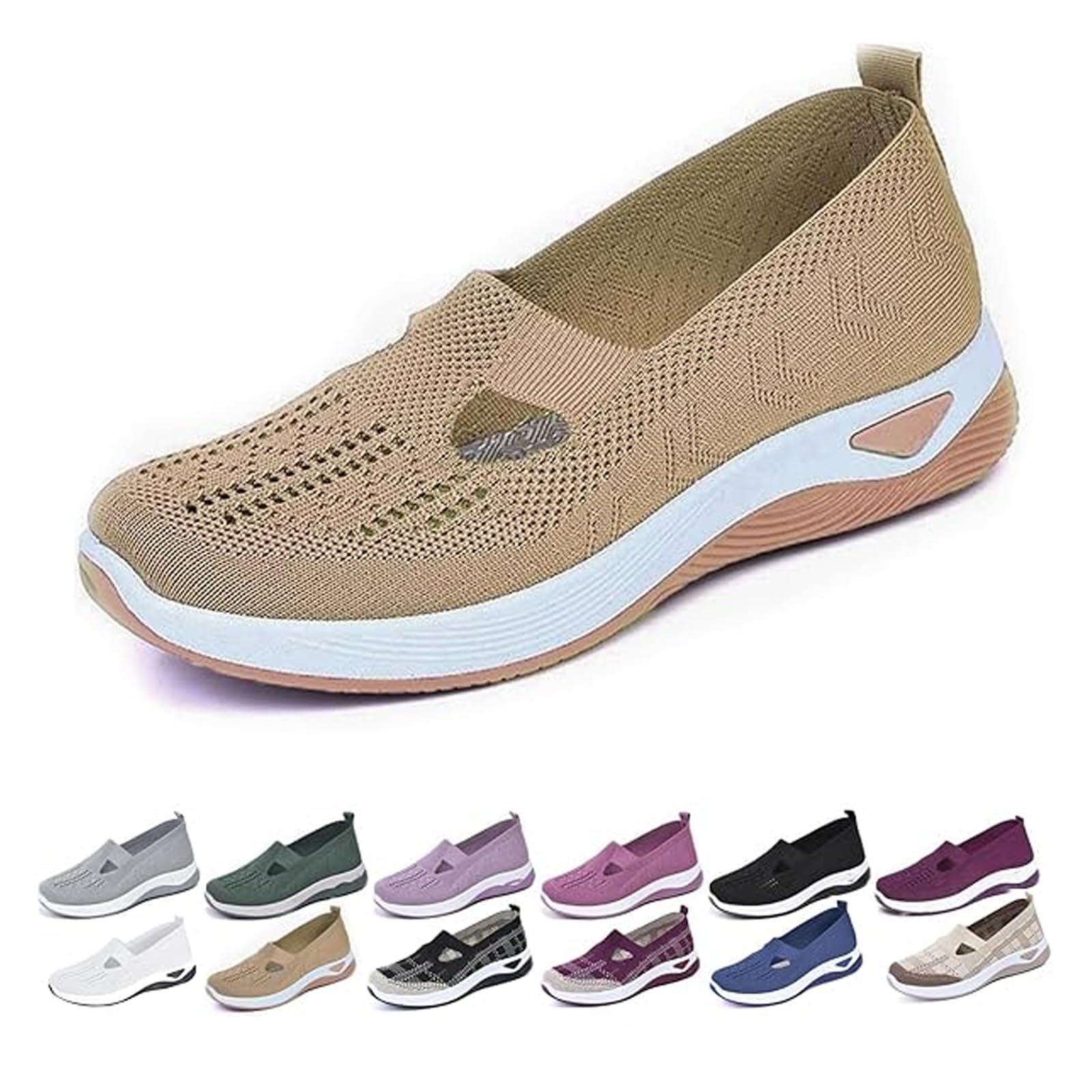 Women's Orthopedic Walking Shoes - Lightweight, Loose Fit, Breathable, Mesh-Comfortable, Soft Soled, Wide & Bulky Sneakers