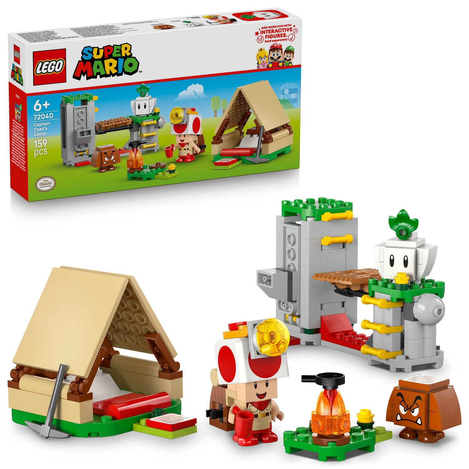 LEGO Super Mario Captain Toad Kampı 72040 – 6 Yaş ve Üzeri Çocuklar İçin Yaratıcı Oyuncak Yapım Seti, Eğlenceli Doğa ve Kamp Macerası Temalı Hediye Fikri, Oyun ve Sergileme Deneyimi (159 Parça)