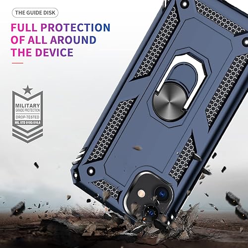 Miniatura 7 de LeYi - Funda para iPhone 11 con protector de pantalla de vidrio templado (2 unidades), cubierta protectora de grado militar con anillo magnético