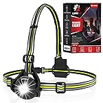 LUMEFIT Running Lights for Runners with Yellow Reflective Vest, Adjustable Beam Night Safety LED Chest Light Run, Dog Walking, and Jogging Gear, Rechargeable Headlamp Flashlight
