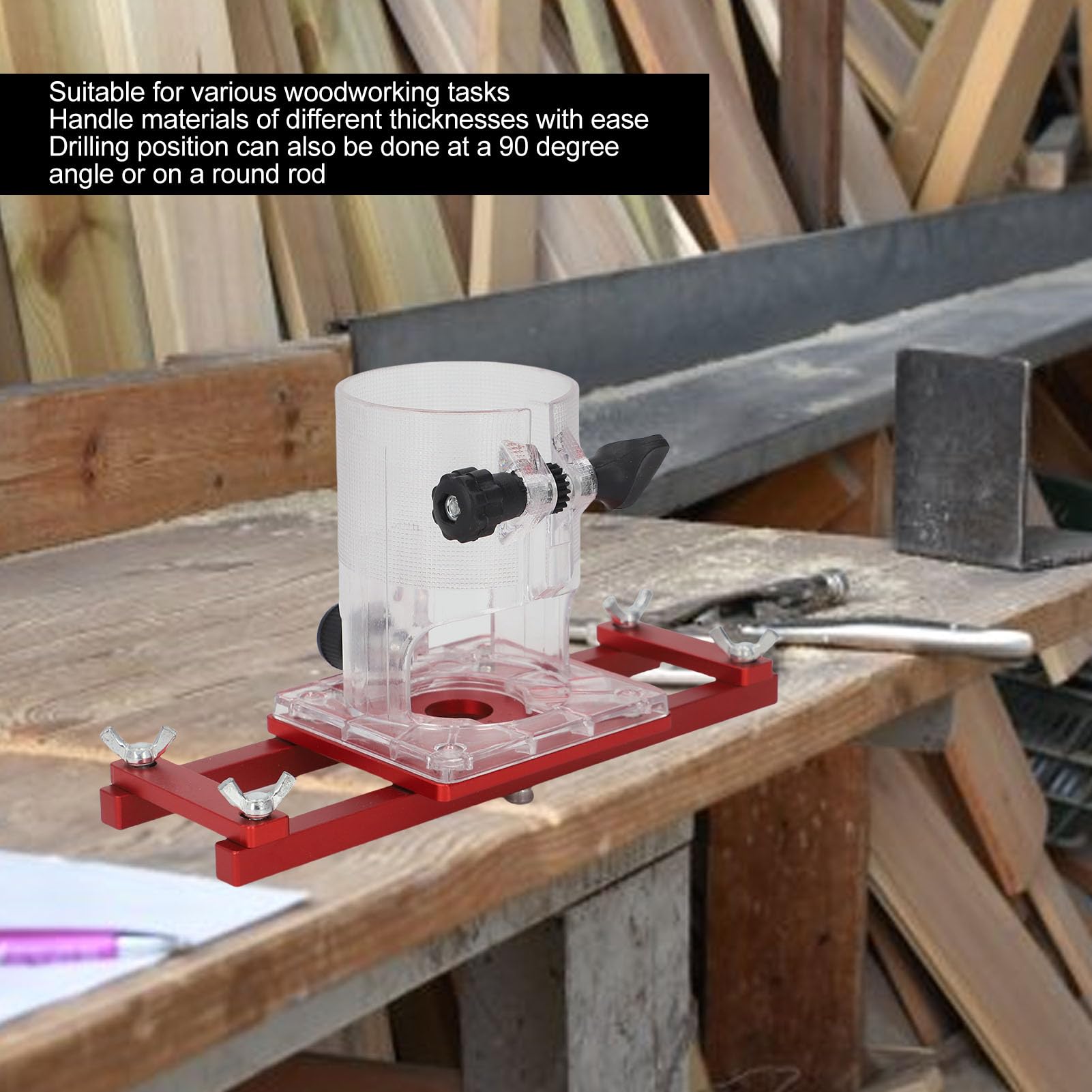 Base de Toupie à Bois Compacte 2 en 1, Support de Rainurage pour Meubles de Placard, pour Machine à Rogner de Diamètre Intérieur 65 Mm