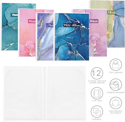 Miniatura 32 de Sinmoe 12 piezas Mini álbum de fotos 4x6 para 36 fotos, pequeño libro de fotos 4x6, libro de imágenes para graduación, boda, aniversarios