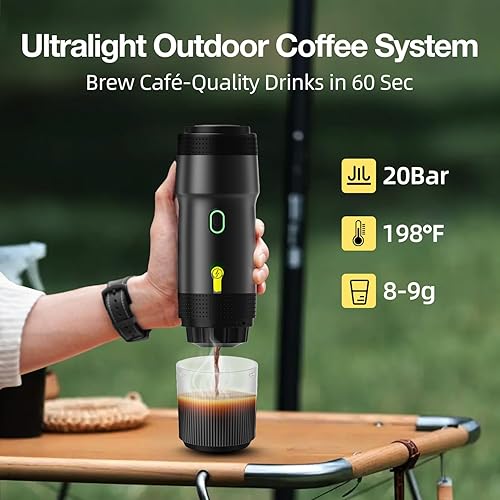 Miniatura 3 de LumoShine Cafetera eléctrica portátil, cafetera de viaje para campamento, cafetera de auto con calentamiento automático con USB-CC, compatible con