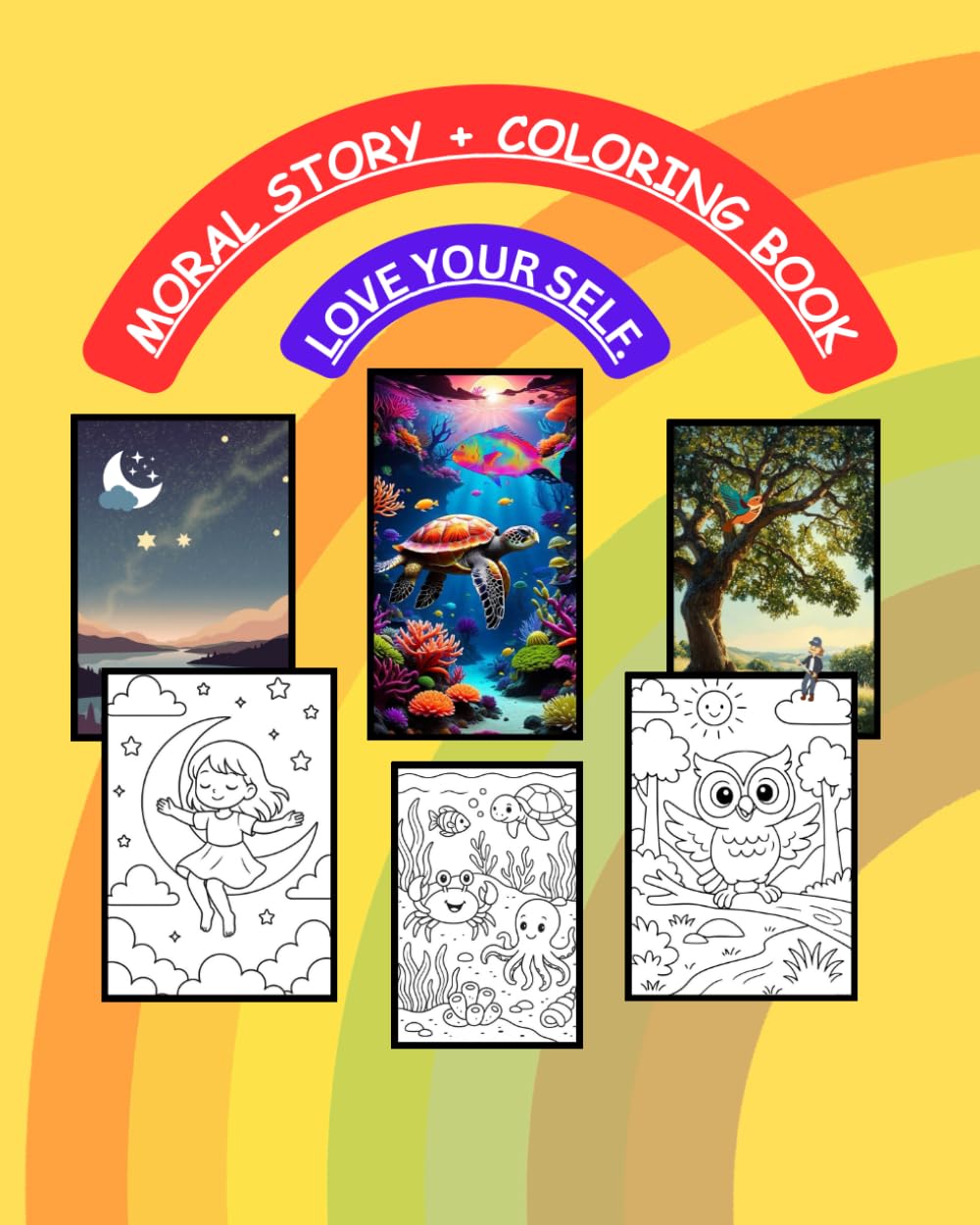 MORAL STORY + COLORING BOOK: COLORING BOOK AND STORY BOOK