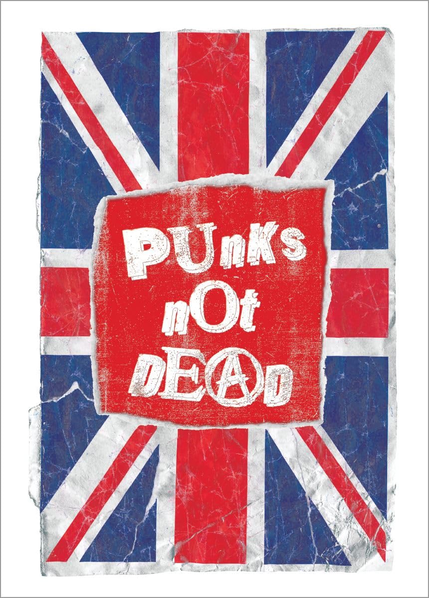 Grindstore Multicolour Laminated Punks Not Dead Mini Poster Wall Art Print, Room Decor, Bedroom Home Office Decoration, Gift Idea, Novelty Wall Decor, Compact Art Print