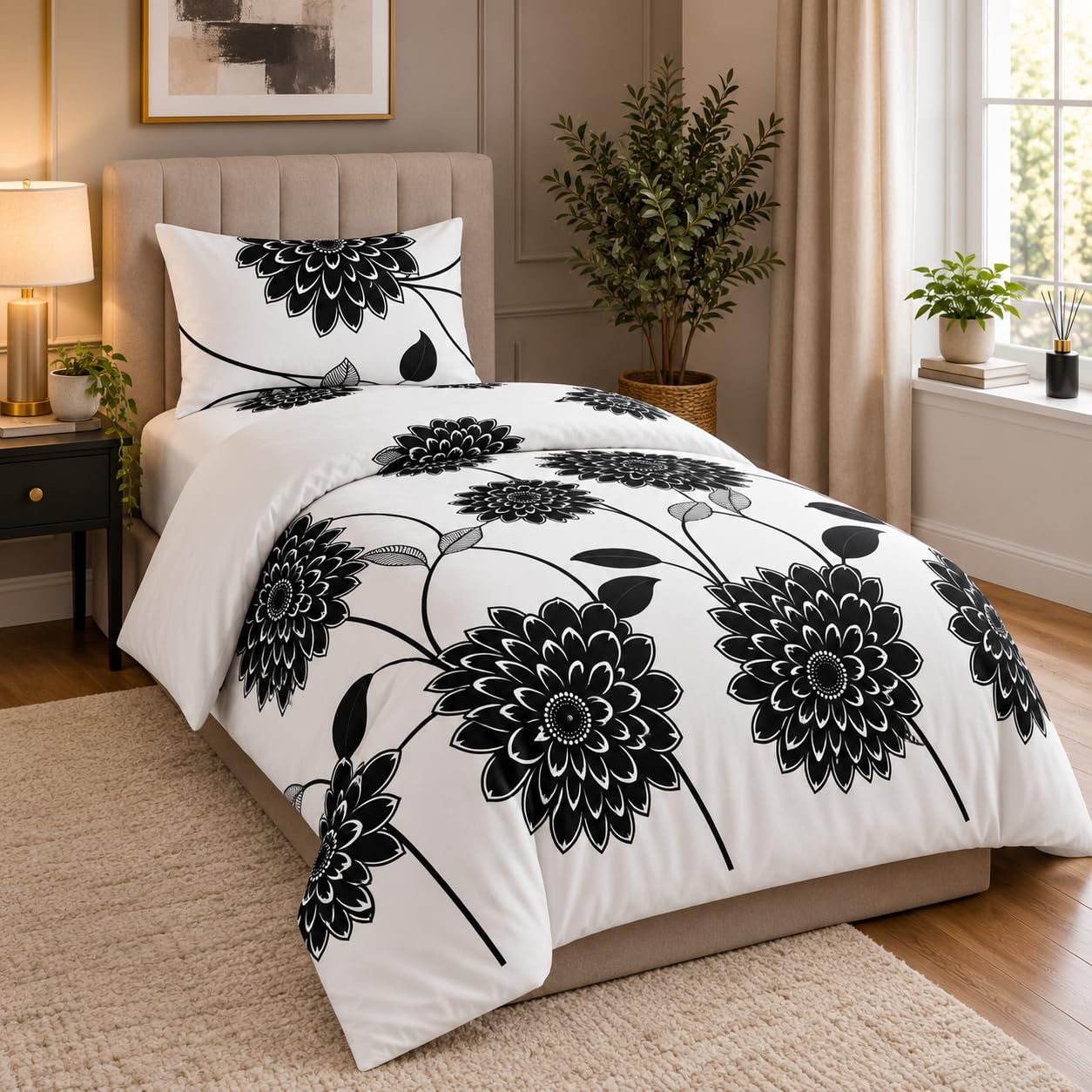 Opulent Living Bedding Single - 3pc Duvet Cover, Fitted Sheet & Pillowcase