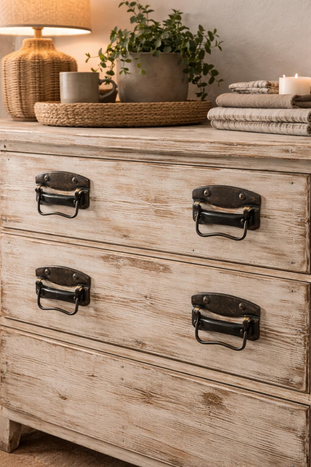Fuxxer Set di 4 maniglie pieghevoli antiche per cassapanche, cassette, 65 x 62 mm, design in ottone bronzo