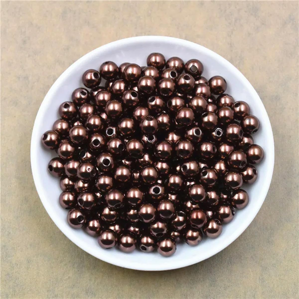 HUIOYG 50-1000Pcs with Hole ABS Imitation Pearl Bead 4/6/8/10/12MM for DIY Jewelry
