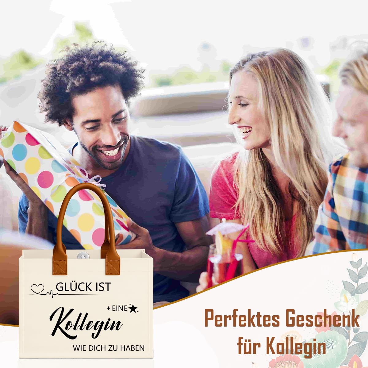 Personalisiert Abschiedsgeschenk Kollegen - Baumwolltasche Mit Spruch 44x40cm