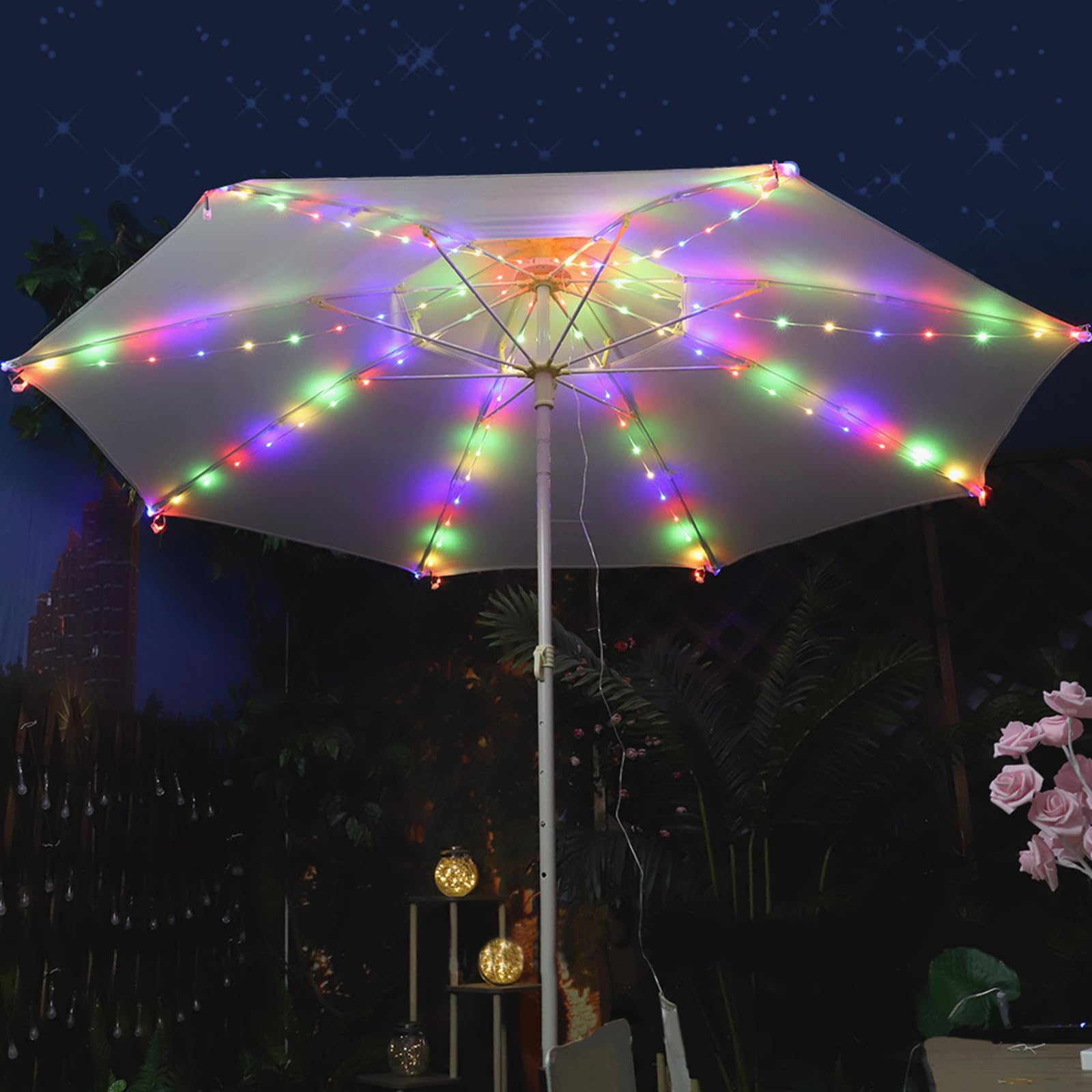 HUIOP Led Parasol Lights,LED Parasol Lights LED Leather String Lights Holiday Decoration Colorful Lights Tent Light String