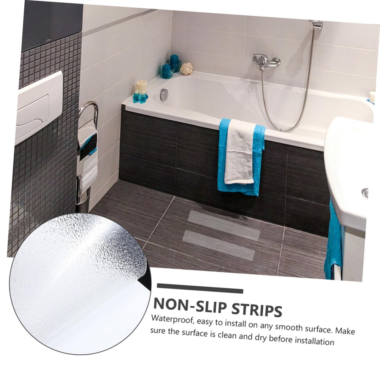 ARTIBETTER Tiras Antideslizantes para Escaleras y Suelo, Pegatinas Transparentes de Peva 15x61 Cm 10 Piezas, Cinta de Seguridad para Ducha y Bañera, Antideslizante para Suelos Lisos