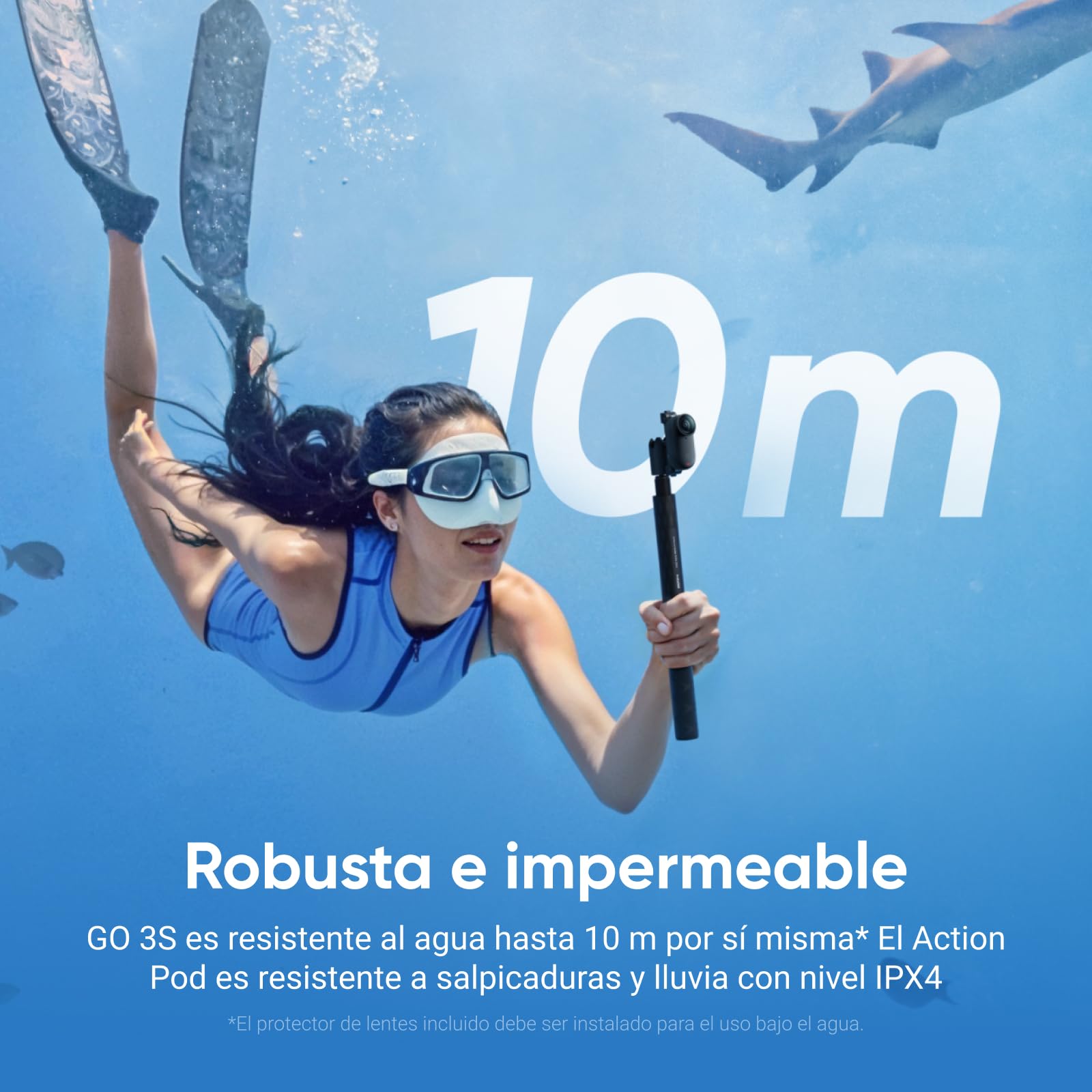 Insta360 GO 3S Kit de Viaje - Cámara Vlogging 4K, POV Manos Libres, Móntala Donde Quieras, Estabilización, 140 Min de batería, Impermeable 10 M, Edición IA, Apple Find My, Vlog, Viajes, Negro