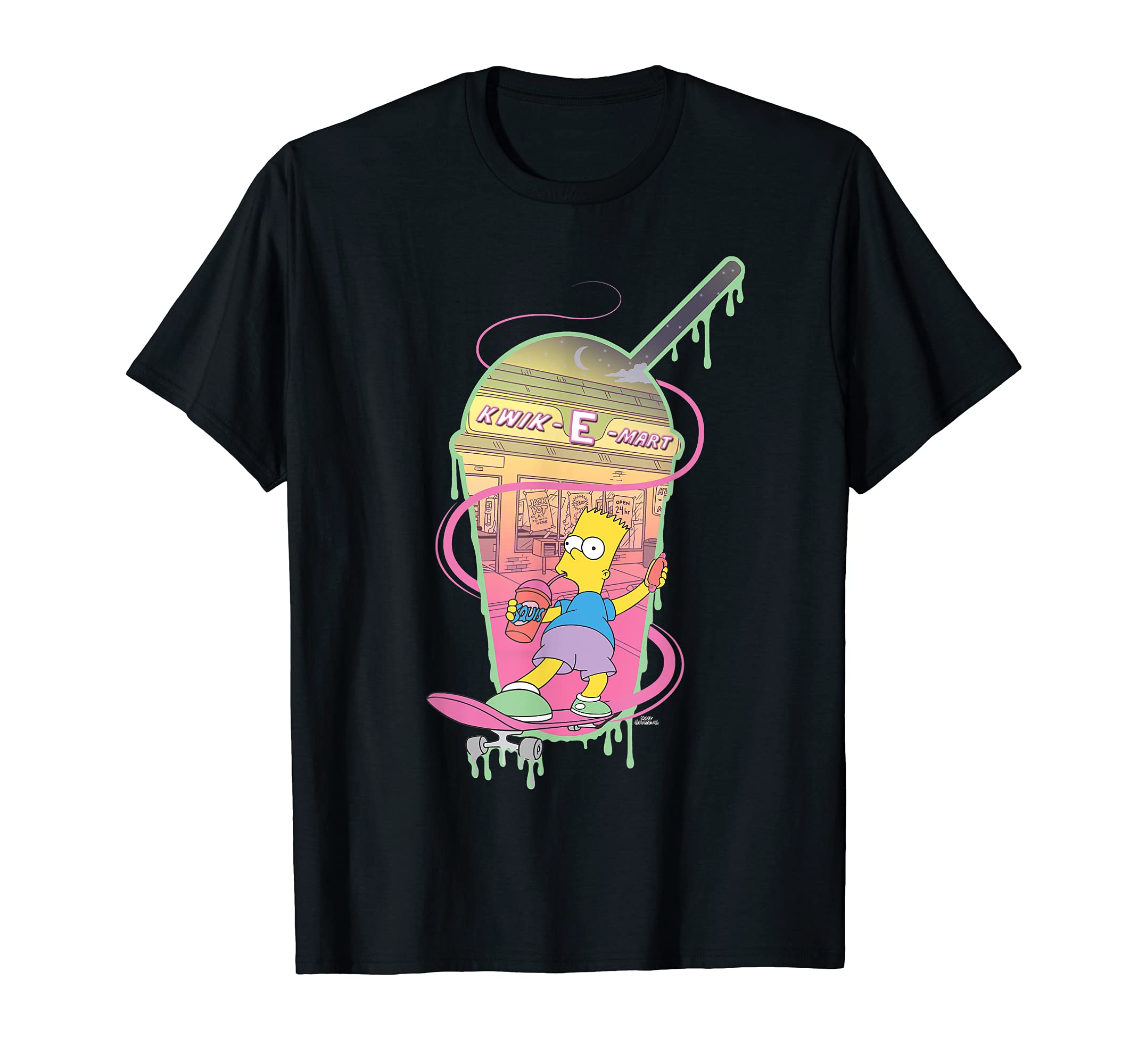 The SimpsonsBart Simpsons Kwik-E-Mart Squishee T-ShirtOEKO-TEX STANDARD 100