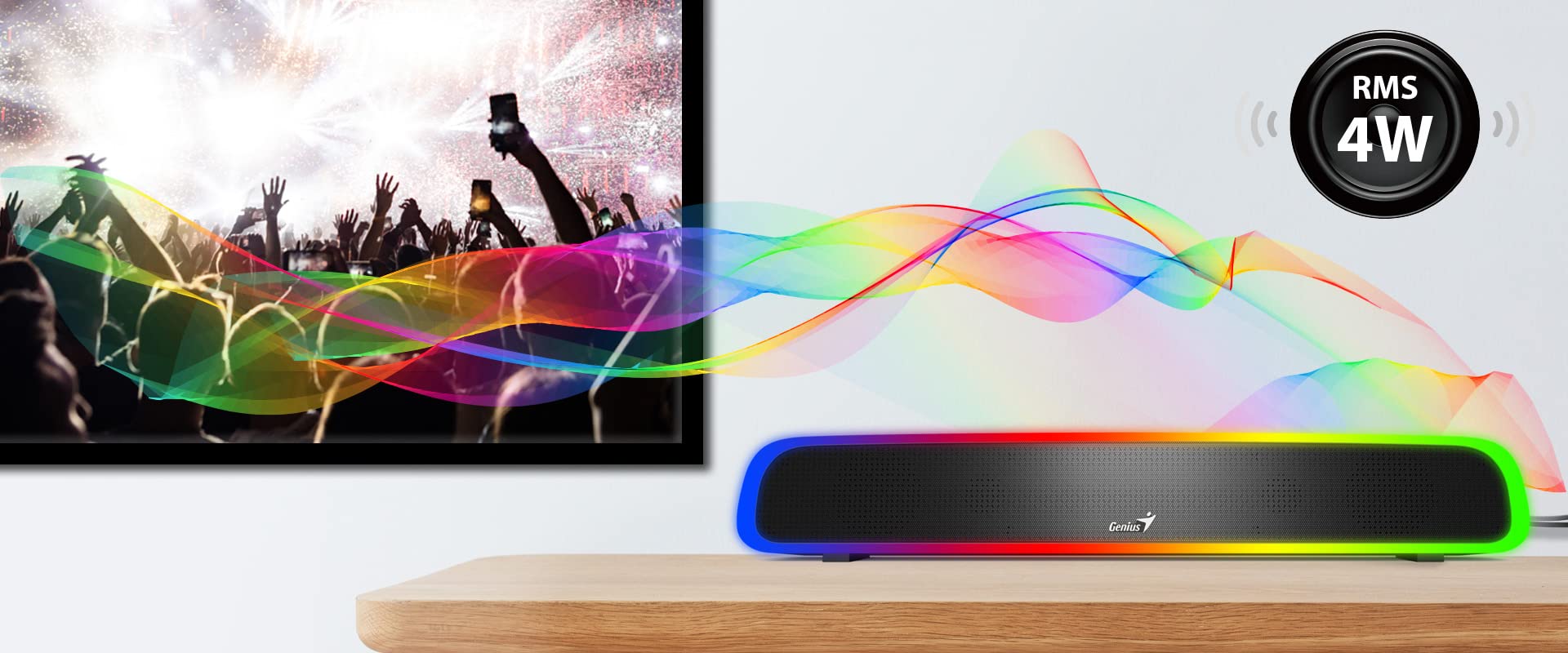 Genius Barre DE Son SOUNDBAR 200BT Bluetooth 5.1RGB 4 Watts RMS