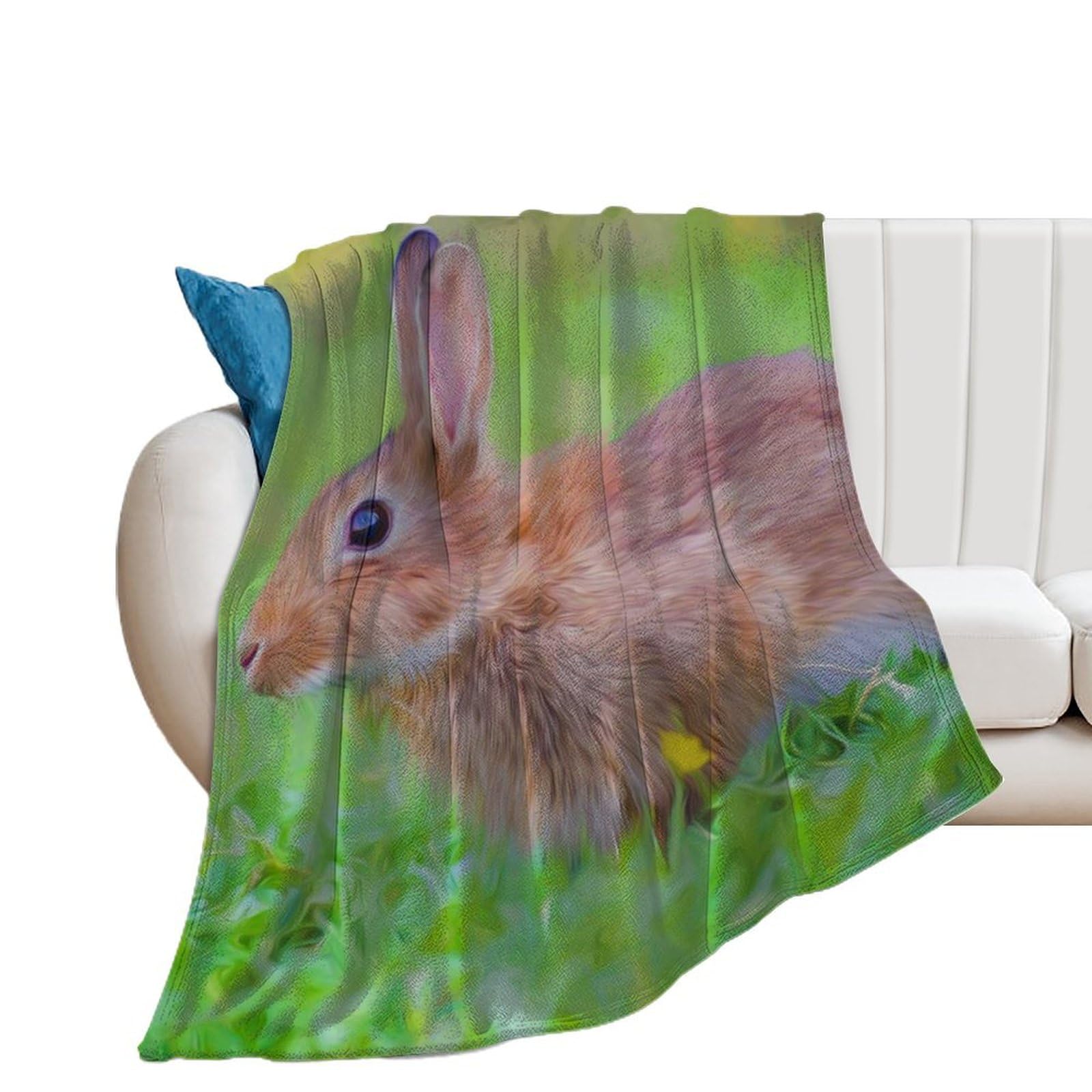 Couverture en flanelle lapin douce d'une qualité exceptionnelle pour lit