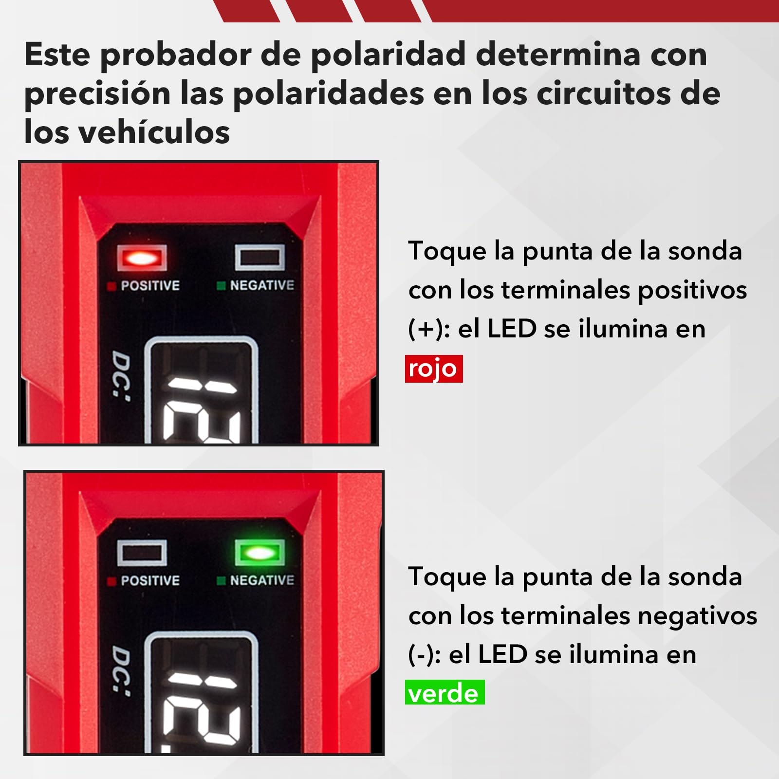 CarBole Probador de Circuito Eléctrico 6-48V,Con Sonda LED,Cable 4m (13 Pies),Protección Contra Sobrecargas,Probador de Cortocircuitos,Identificación de Polaridad