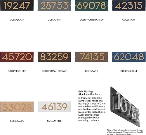 Miniatura 3 de Placa de dirección horizontal de 3 pulgadas flotante con números de casa, aluminio, fácil de instalar, horizontal, 5 dígitos