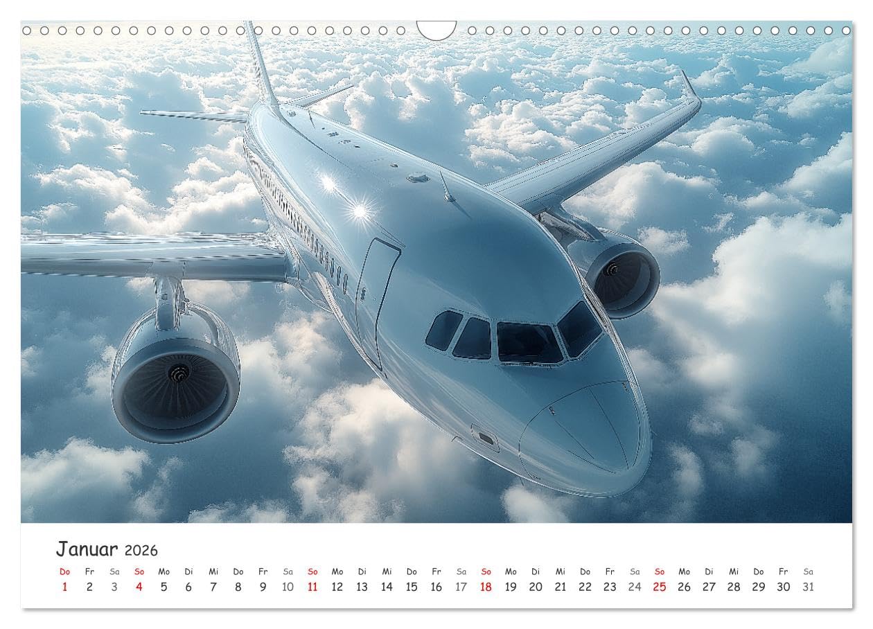 Flugzeugkalender - Die schönsten Passagiermaschinen (Wandkalender 2026 DIN A3 quer), CALVENDO Monatskalender: Atemberaubende Flugzeug-Aufnahmen in ... begeistert sind (CALVENDO Mobilitaet)