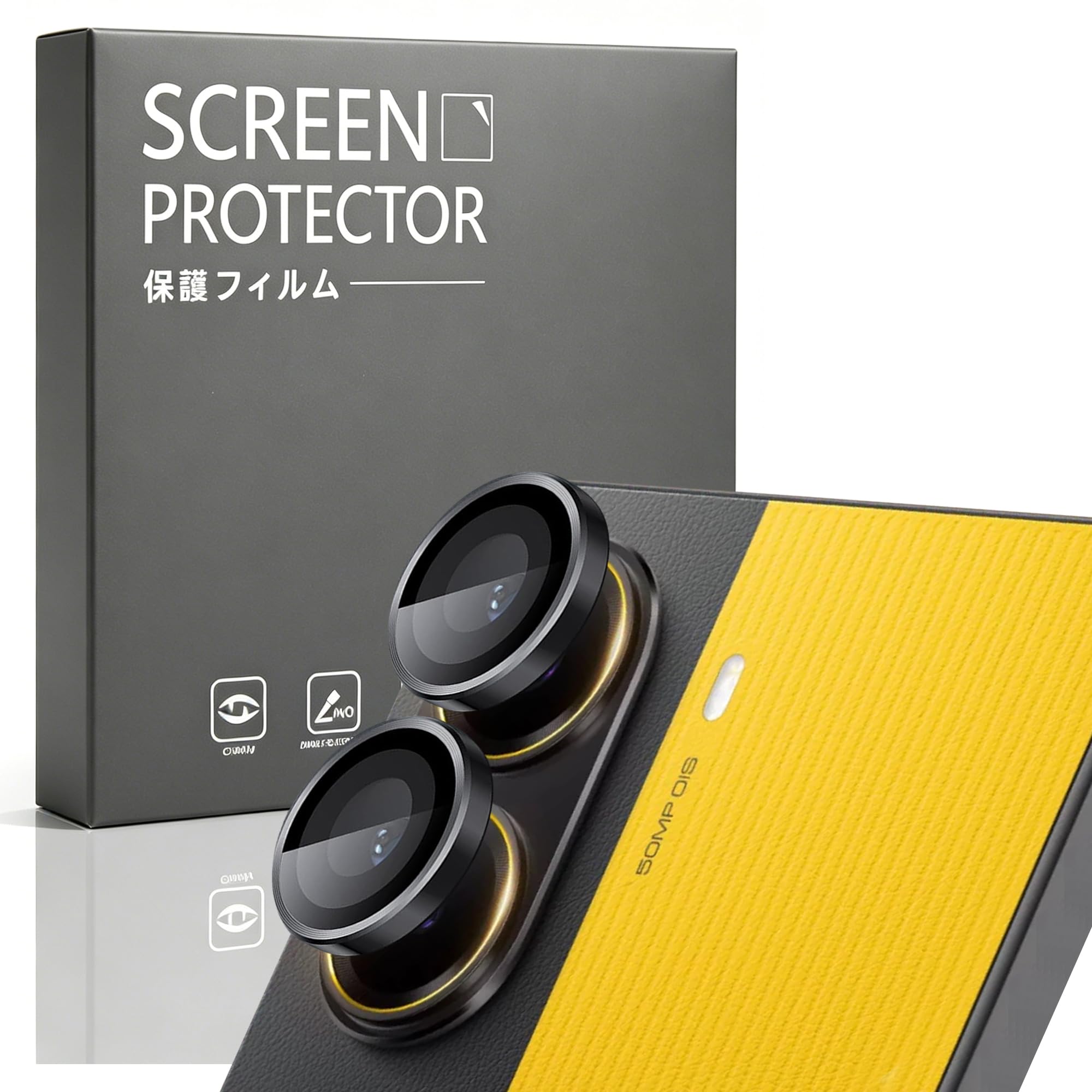 1 Pack Camera Lens Frame for Xiaomi Poco X7 Pro 5G/4G, 9H Glass Screen Protector Anti-Scratch, Tempered Glass Metal Individual Camera Cover Accessories for Xiaomi Poco X7 Pro 5G/4G,Black